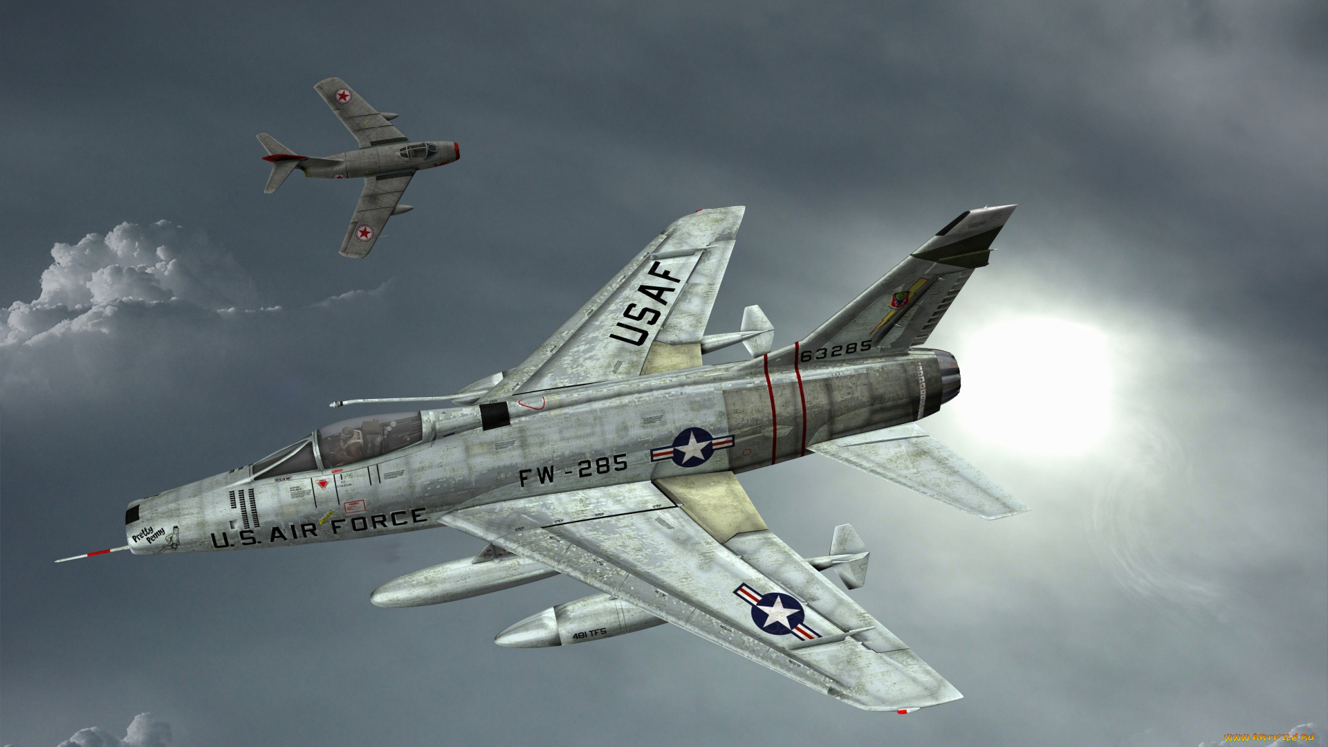 авиация, 3д, рисованые, graphic, самолеты, облака, полет