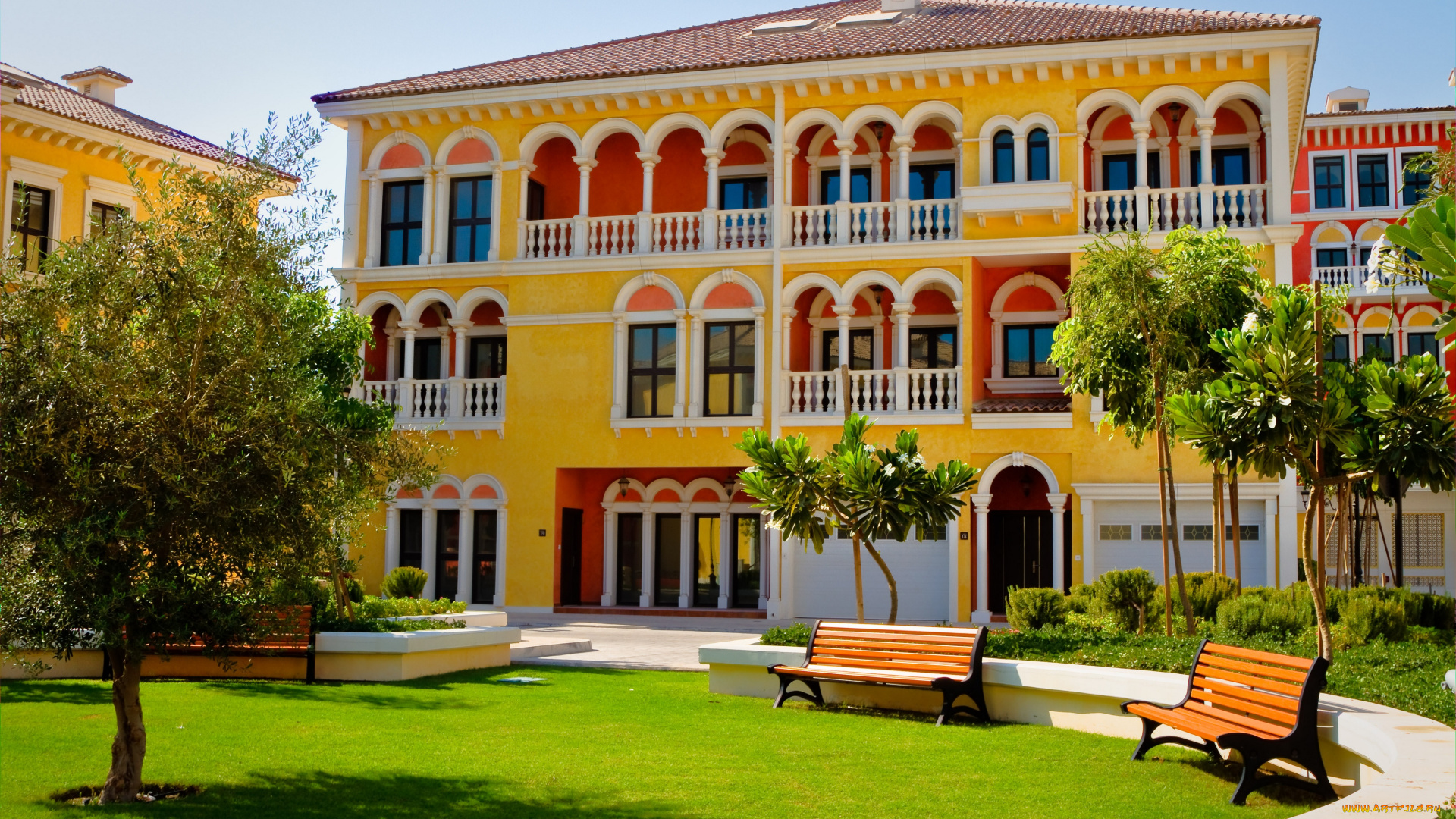 города, здания, дома, катар, доха, венецианский, квартал