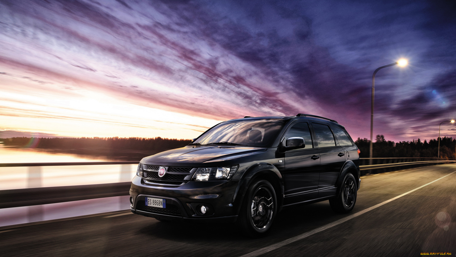 2014, fiat, freemont, black, code, awd, автомобили, fiat, freemont, металлик, черный, ночь, мост