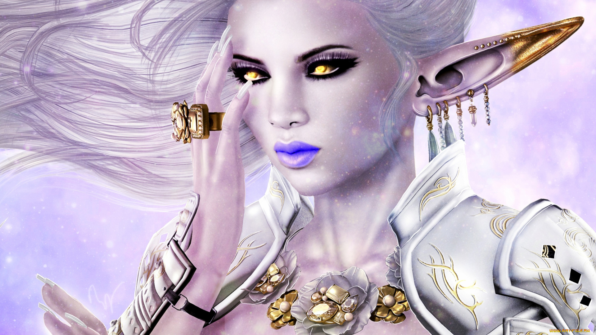 3д, графика, elves, , эльфы, уши