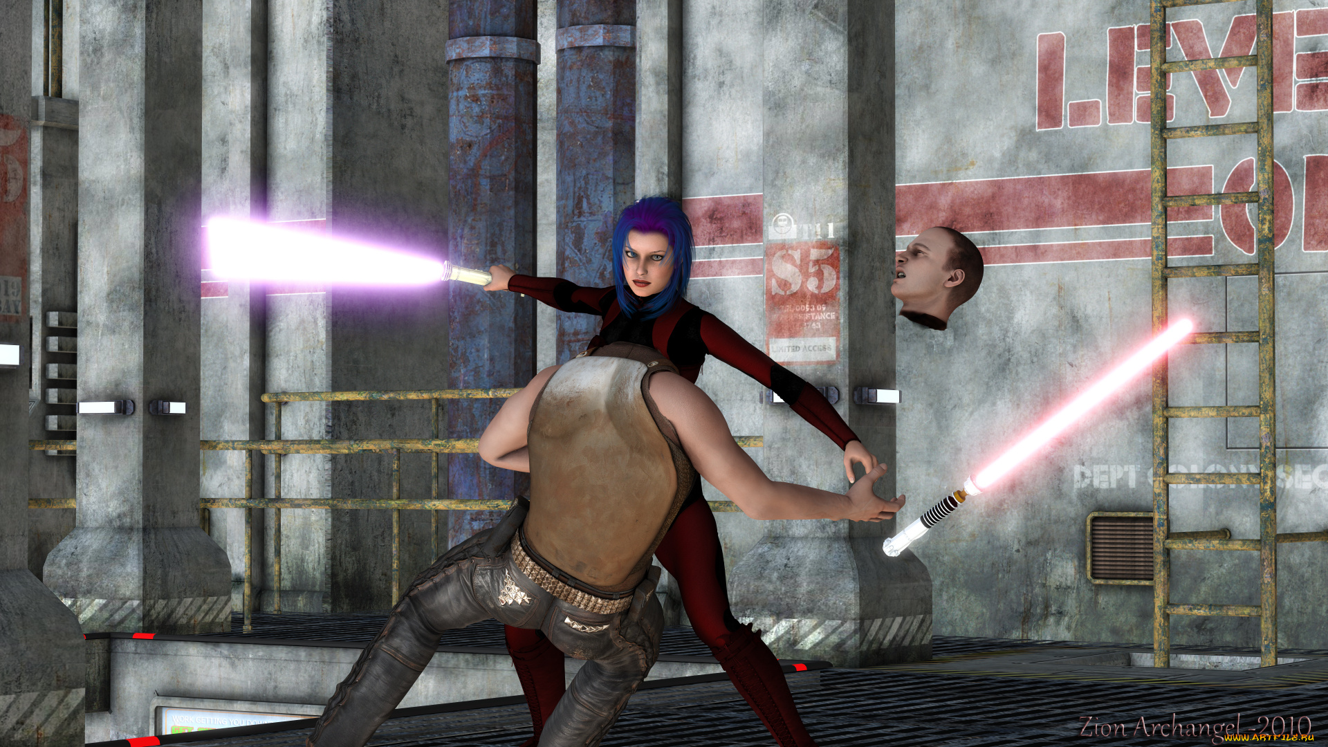 3д, графика, fantasy, , фантазия, оружие, девушка