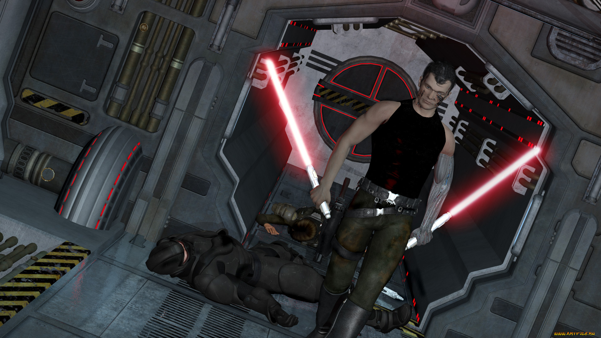 3д, графика, fantasy, , фантазия, оружие, мужчина