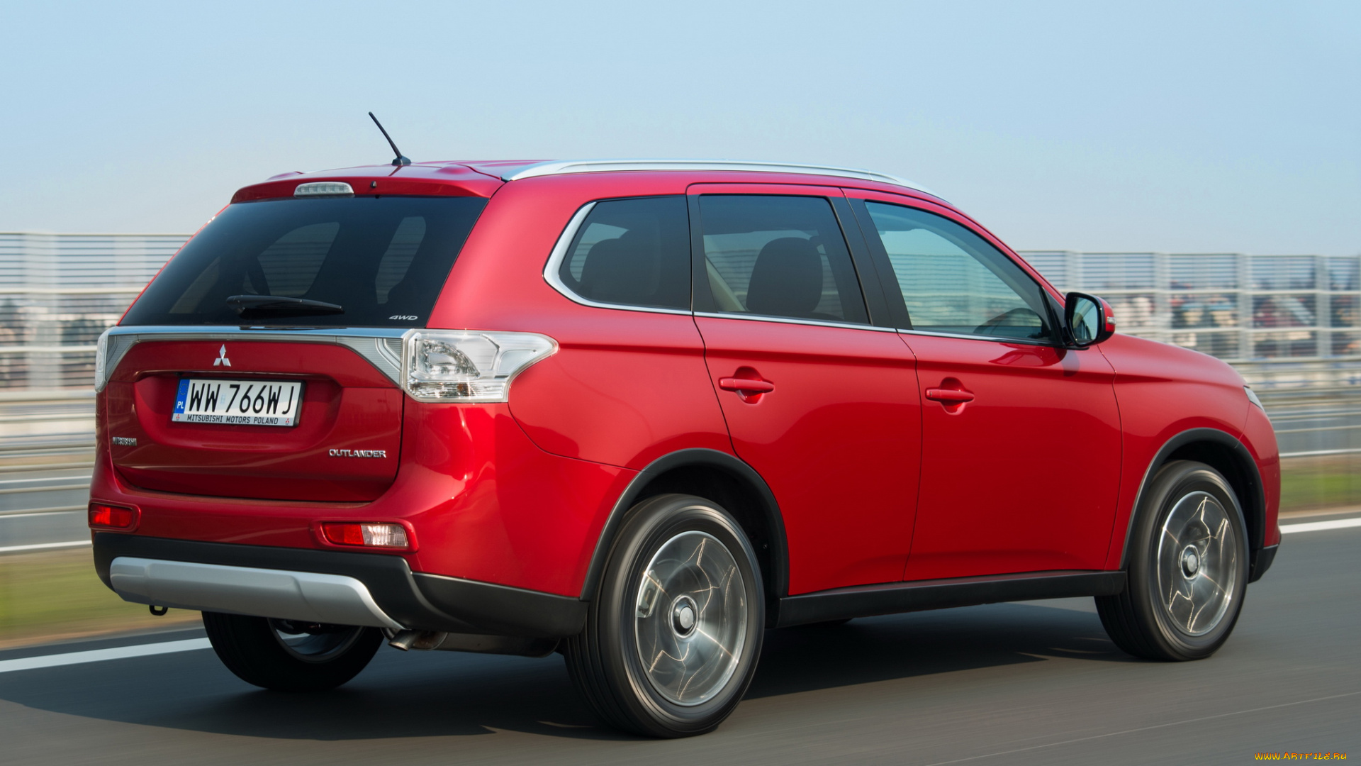 автомобили, mitsubishi, outlander, 2014, красный