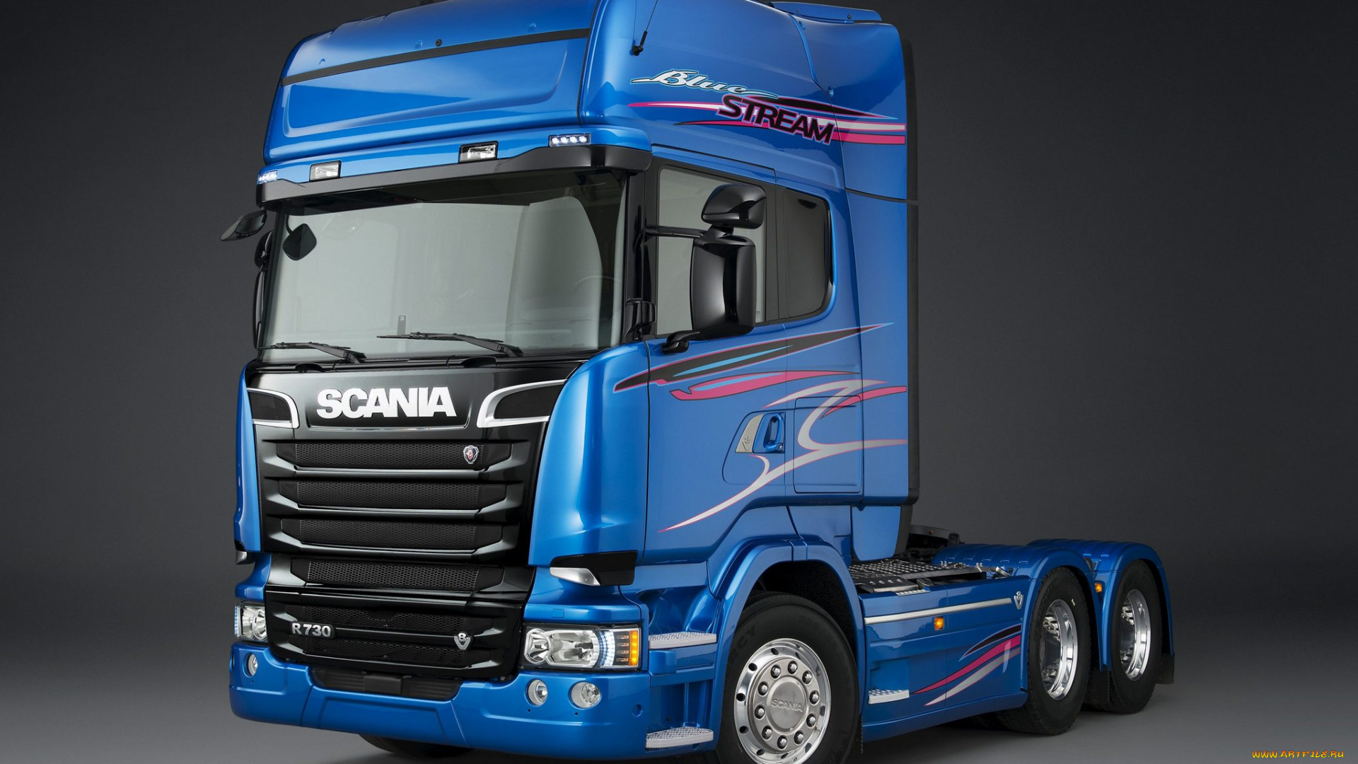 автомобили, scania, r730, 6x2, blue, stream, 2014z, синий