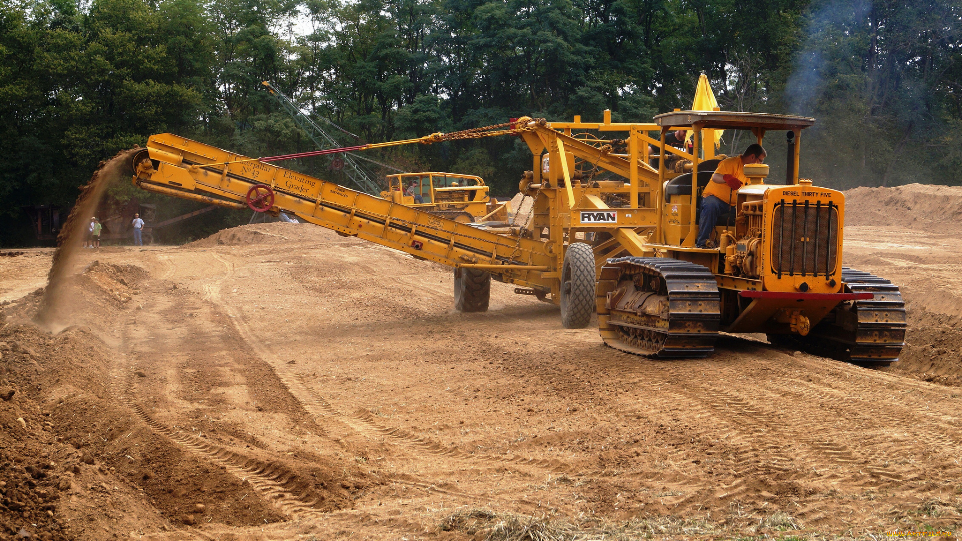 caterpillar, diesel, 35, crawler, tractor, техника, тракторы, на, гусенецах, траншеекопатель, прицеп, трактор
