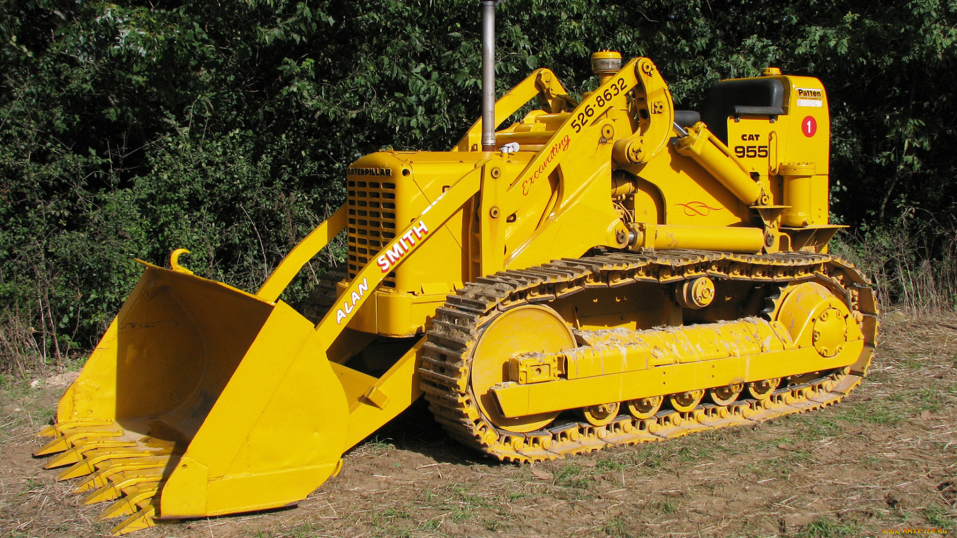 caterpillar, model, 955, техника, бульдозеры, на, гусенецах, бульдозер, гусеницы, ковш