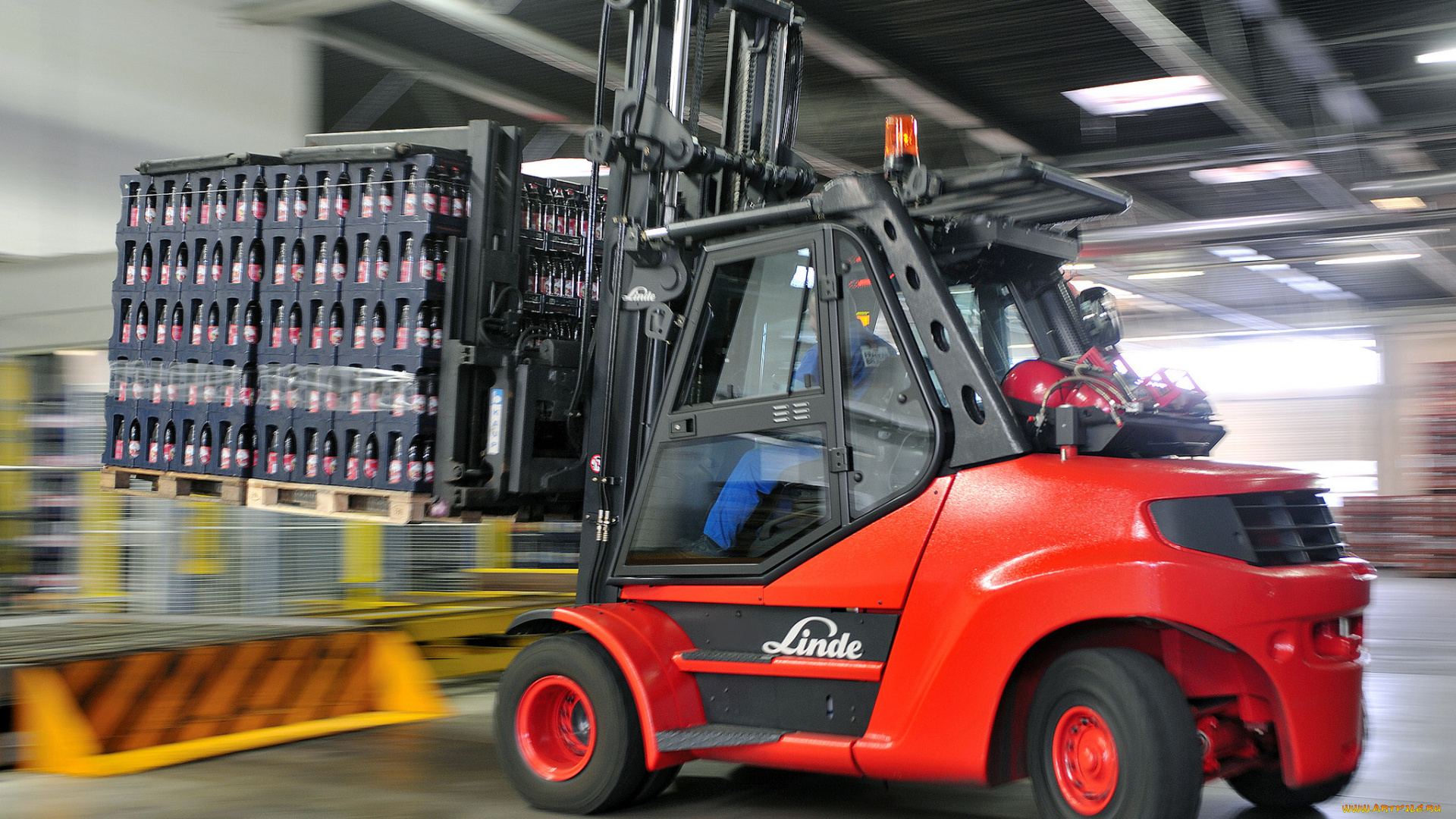 linde, gabelstapler, техника, автопогрузчики, автопогрузчик, ящики, склад