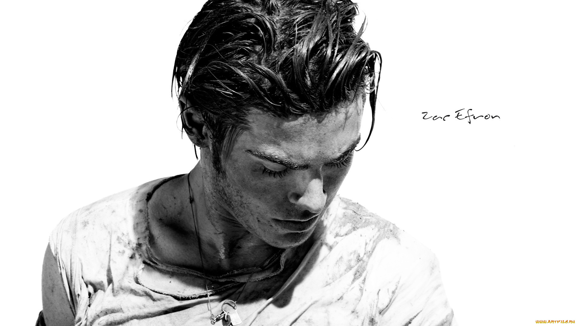 мужчины, zac, efron, взгляд, парень, волосы, actor, лицо, мужчина, актер, чёрно-белая, зак, эфрон, black, and, white, грязь
