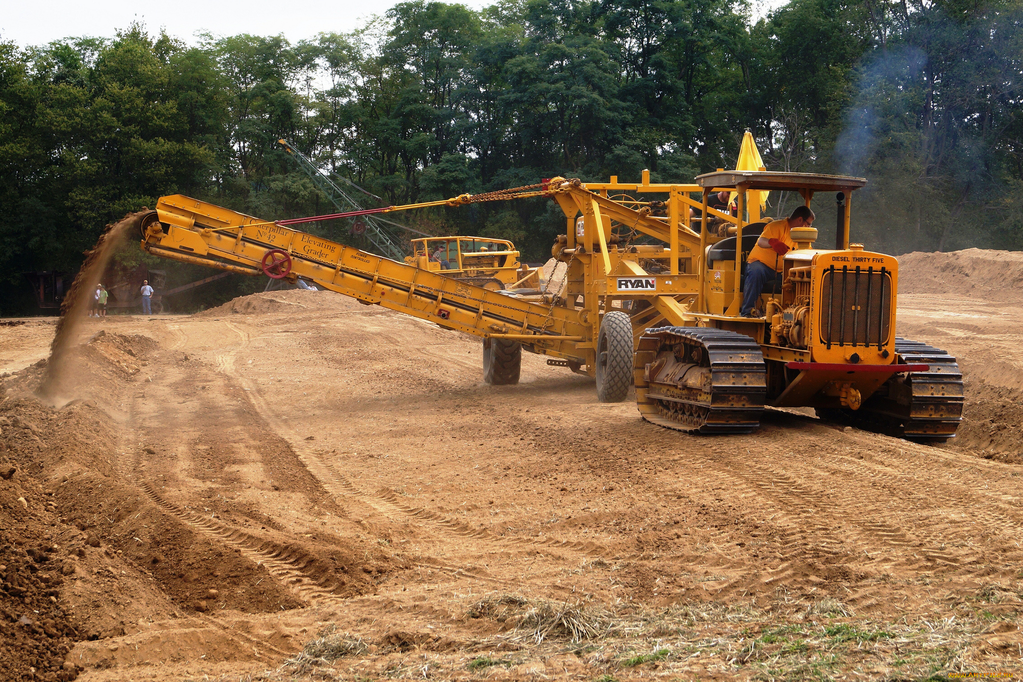 caterpillar, diesel, 35, crawler, tractor, техника, тракторы, на, гусенецах, траншеекопатель, прицеп, трактор