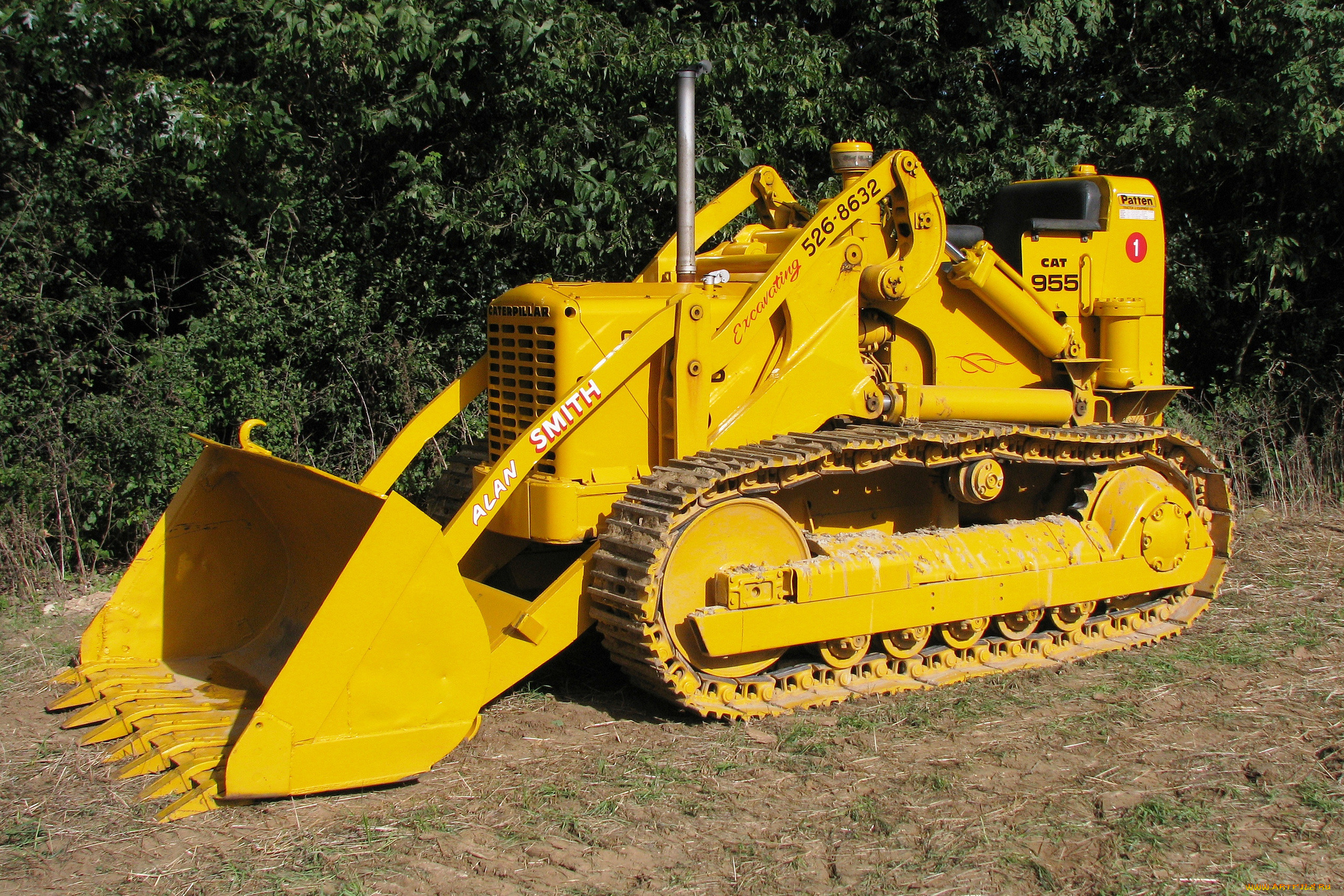 caterpillar, model, 955, техника, бульдозеры, на, гусенецах, бульдозер, гусеницы, ковш