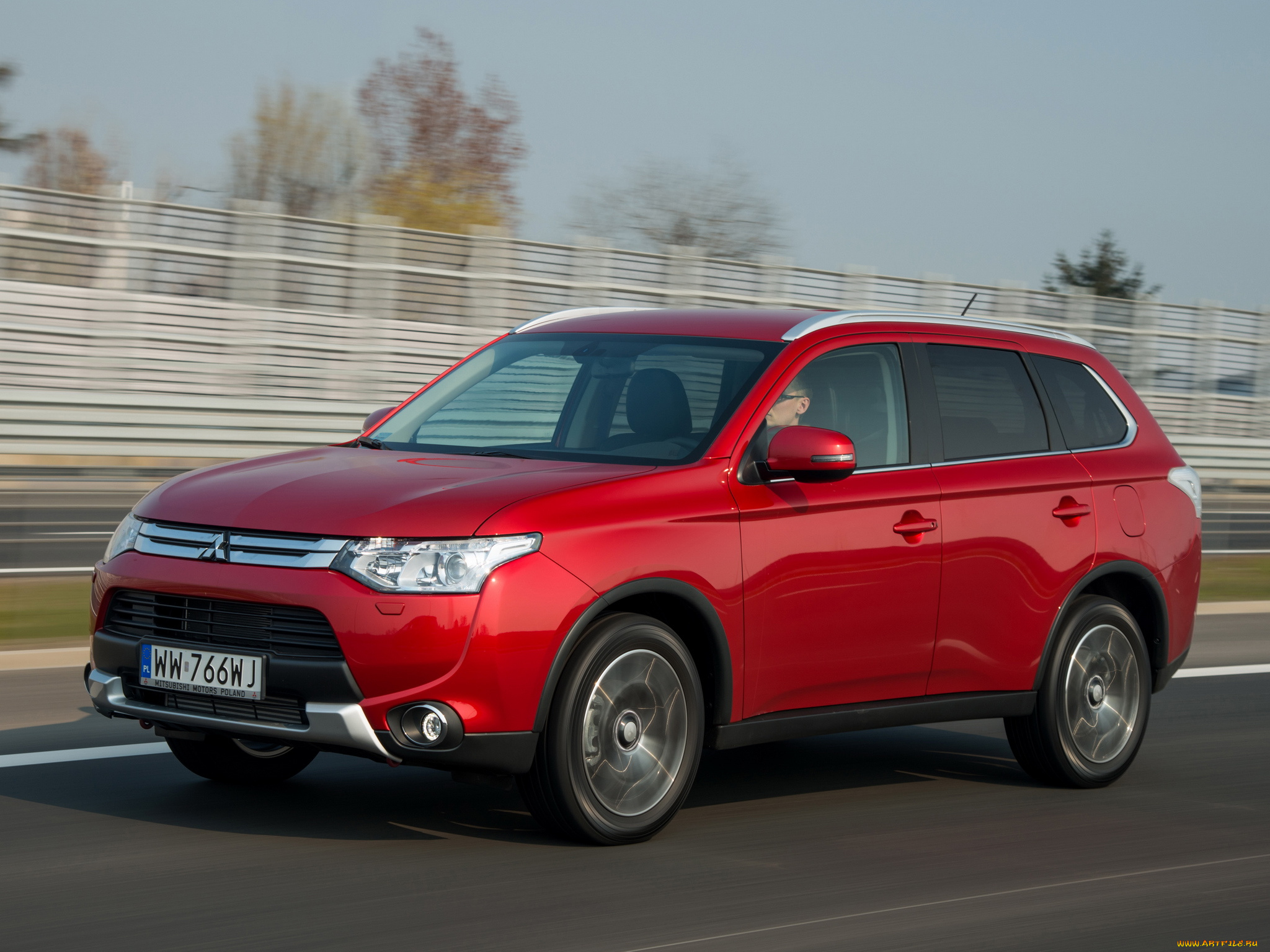 автомобили, mitsubishi, outlander, 2014, красный