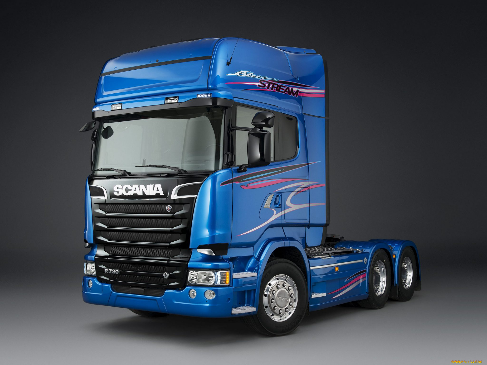 автомобили, scania, r730, 6x2, blue, stream, 2014z, синий