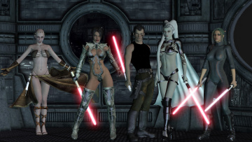 Картинка 3д+графика fantasy+ фантазия девушки оружие мужчина