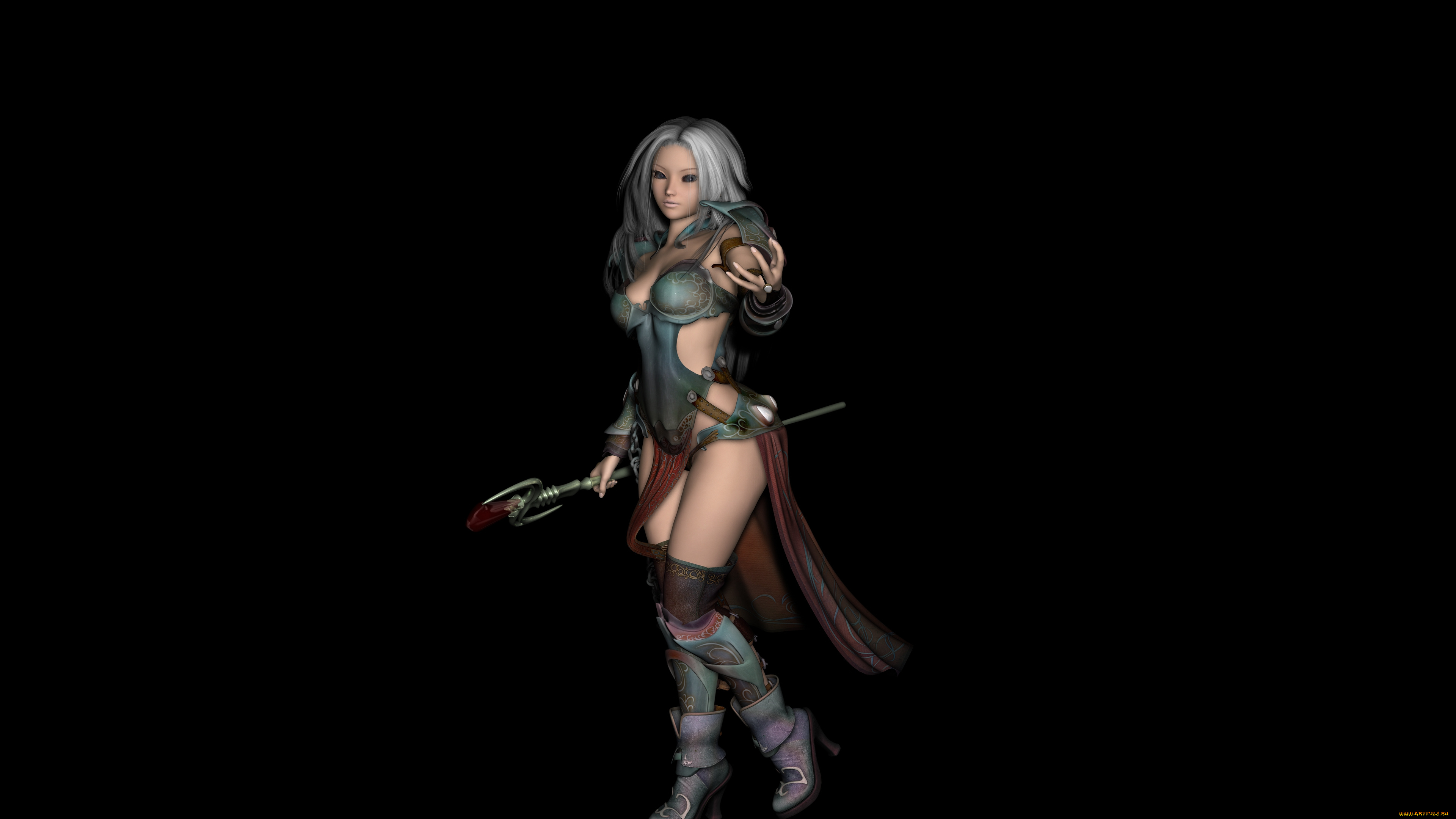 3д, графика, fantasy, , фантазия, девушка, оружие