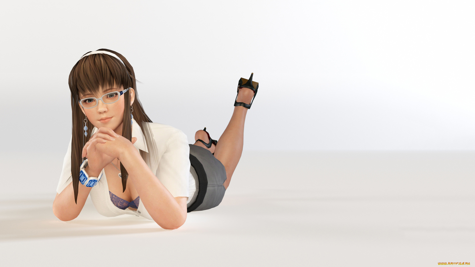 3д, графика, аниме, , anime, фон, девушка, взгляд