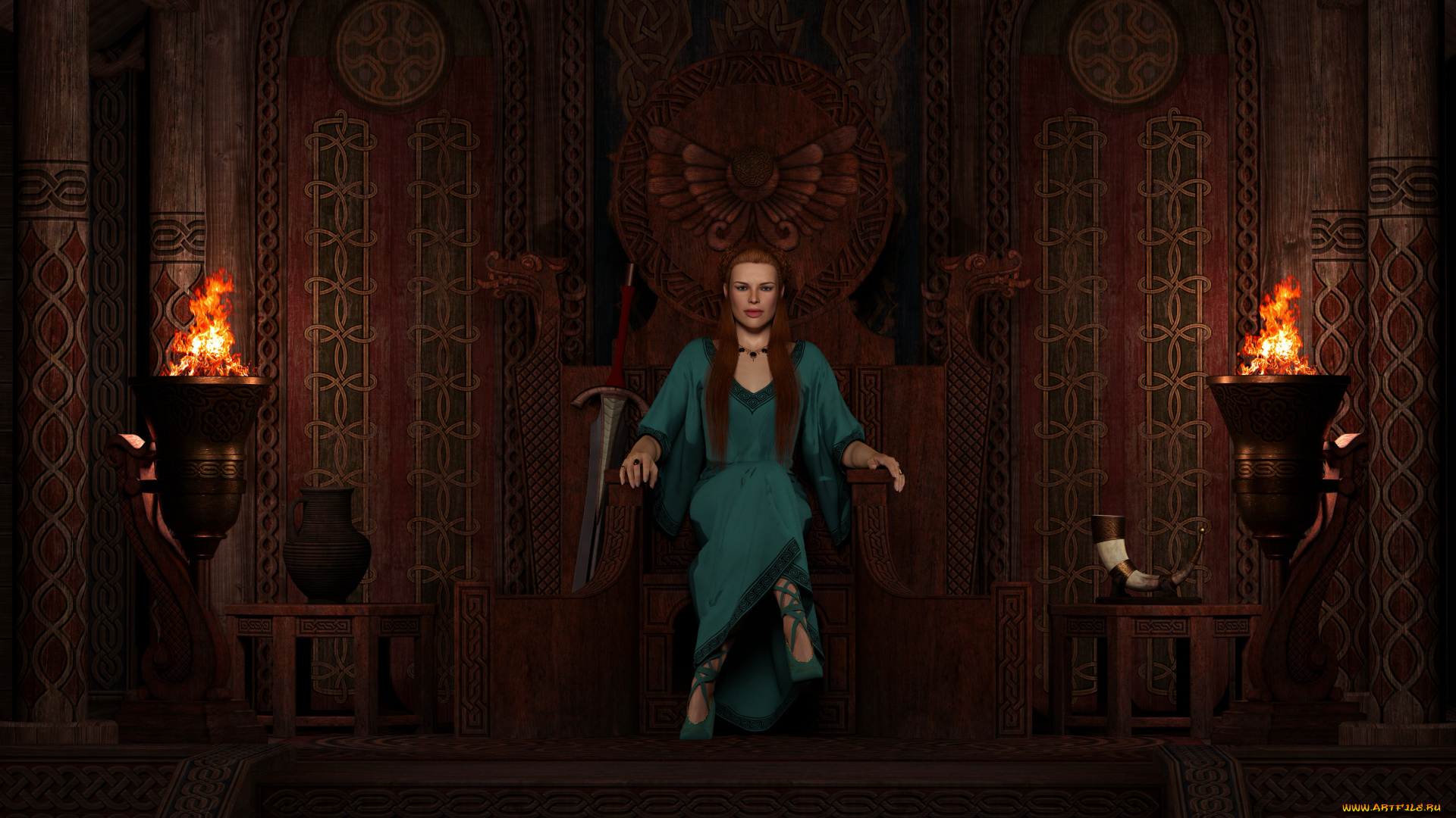 3д, графика, амазонки, , amazon, фон, взгляд, девушка, оружие