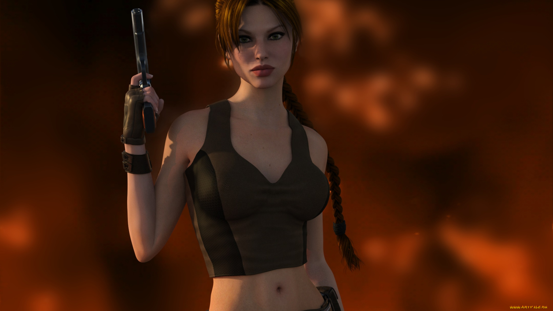 3д, графика, фантазия, , fantasy, девушка, взгляд, фон, оружие