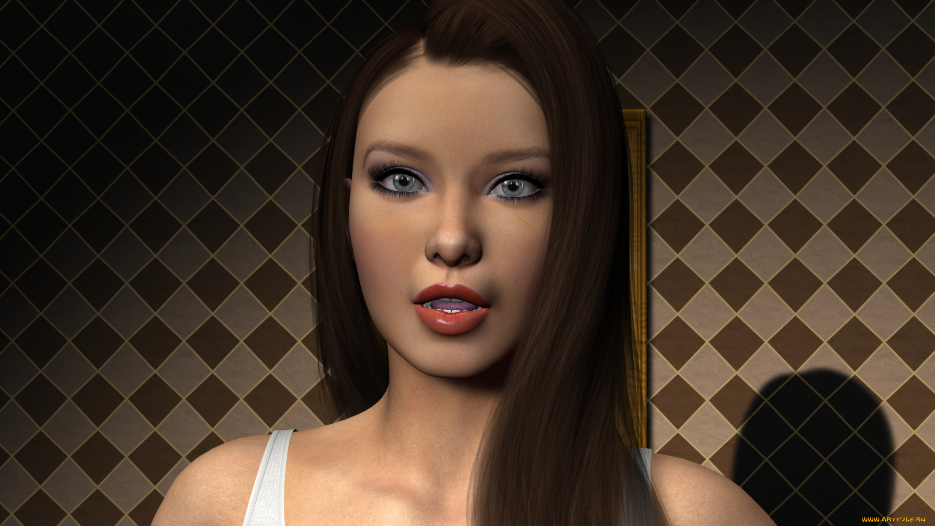 3д, графика, портрет, , portraits, фон, взгляд, девушка