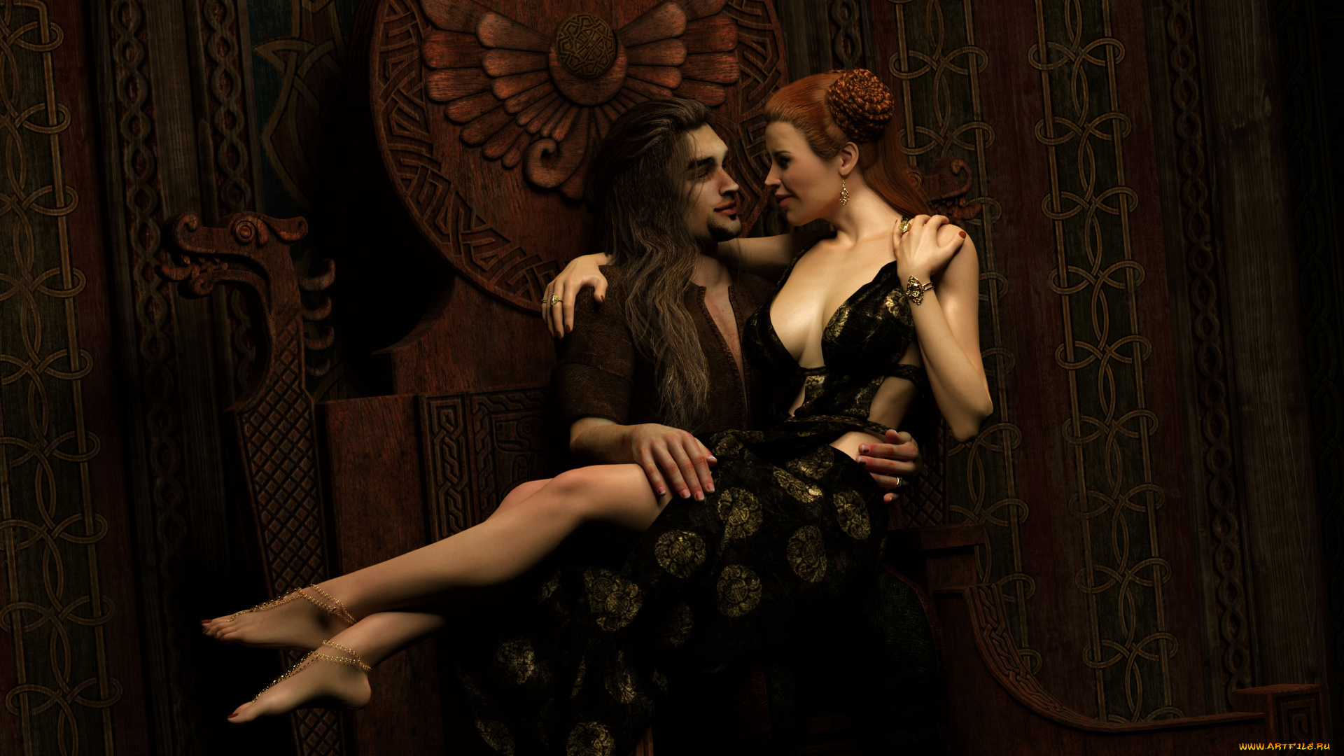 3д, графика, реализм, , realism, парень, фон, взгляд, девушка