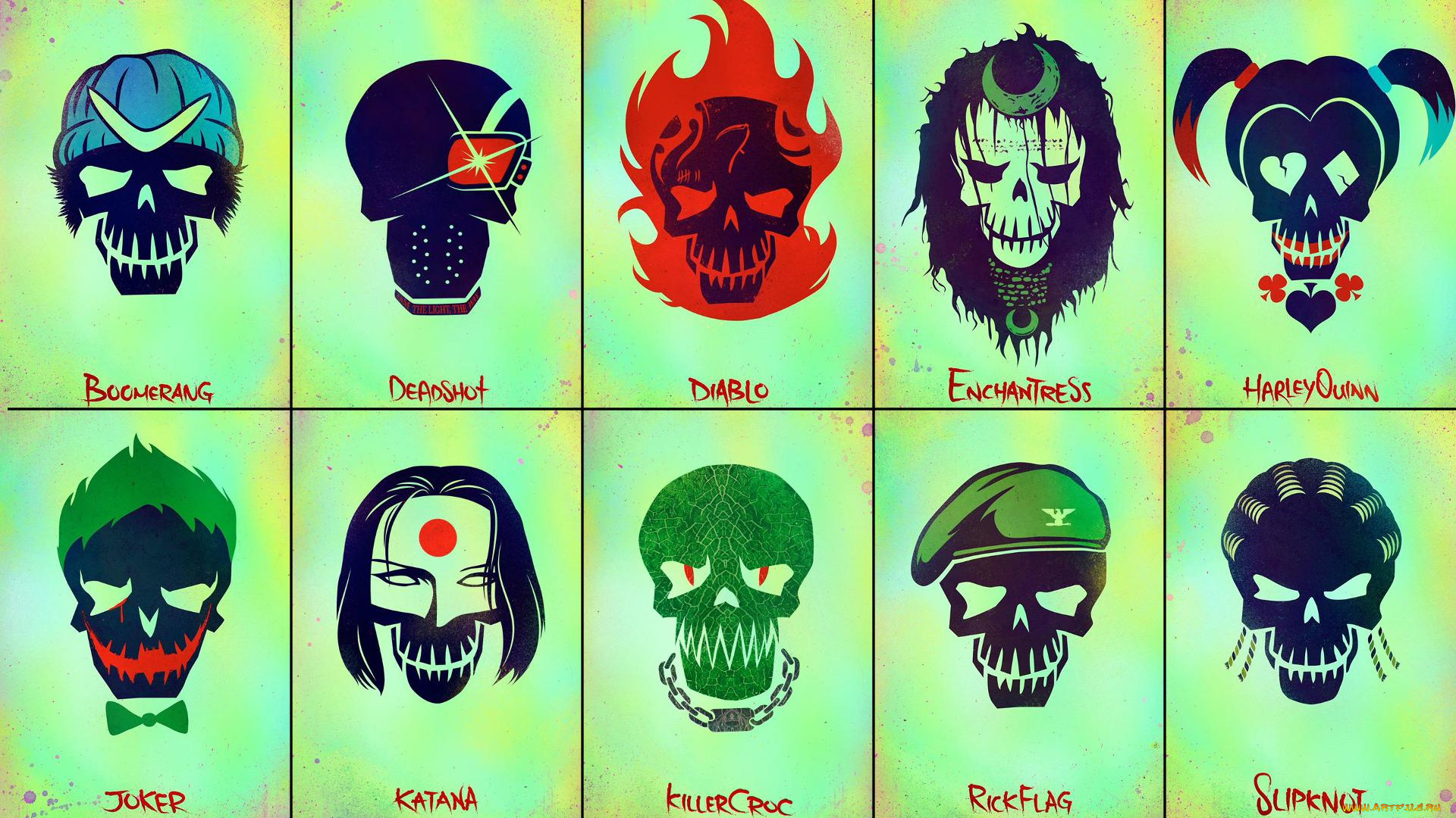 suicide, team, рисованное, кино, самоубийство, команды, персонажи