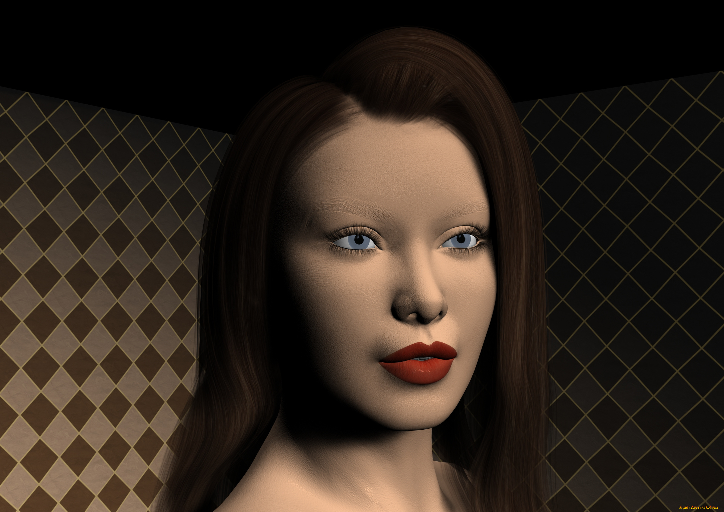 3д, графика, портрет, , portraits, фон, взгляд, девушка