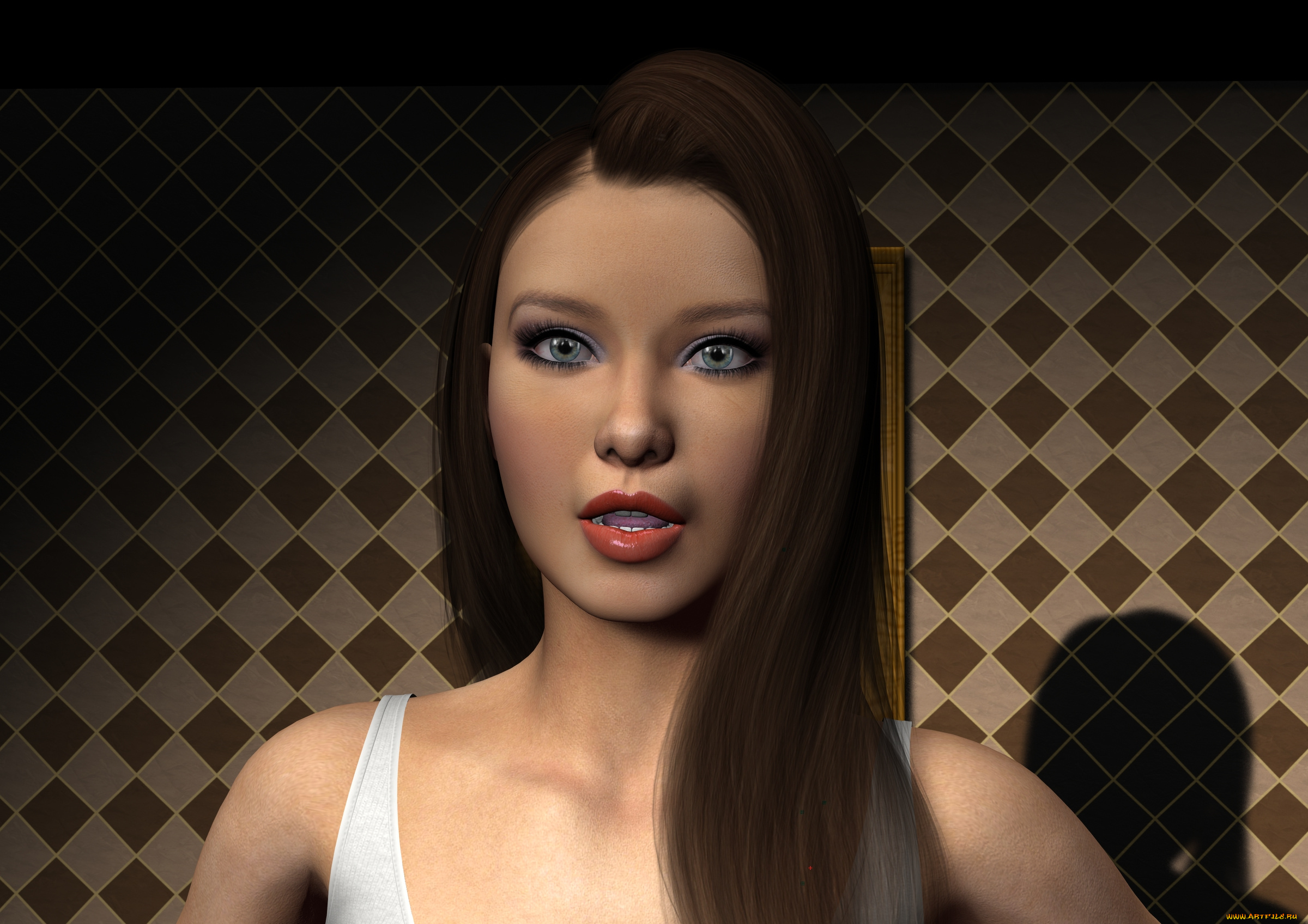 3д, графика, портрет, , portraits, фон, взгляд, девушка