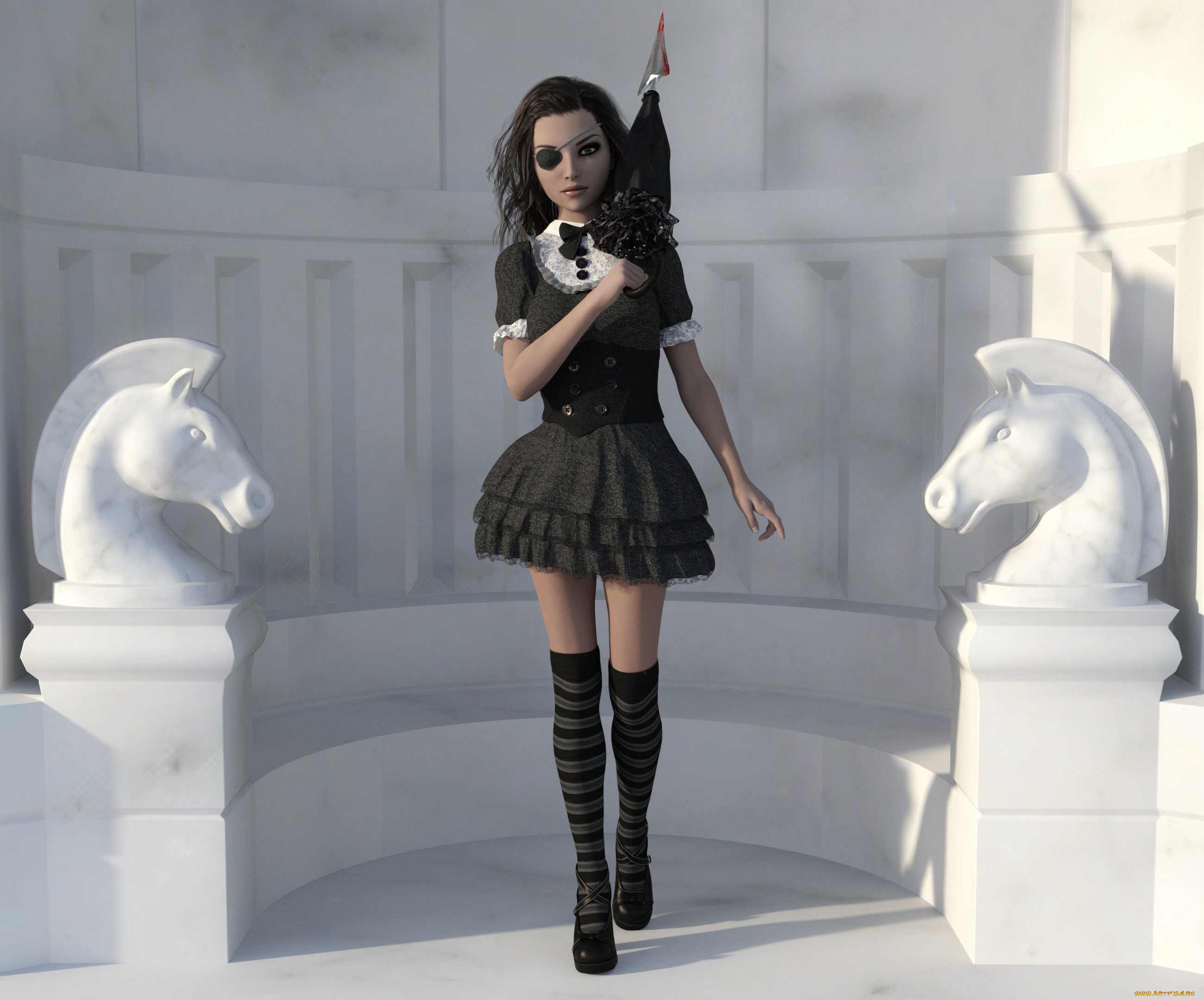 3д, графика, фантазия, , fantasy, девушка, взгляд, фон