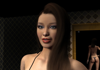 Картинка 3д+графика портрет+ portraits взгляд девушка фон