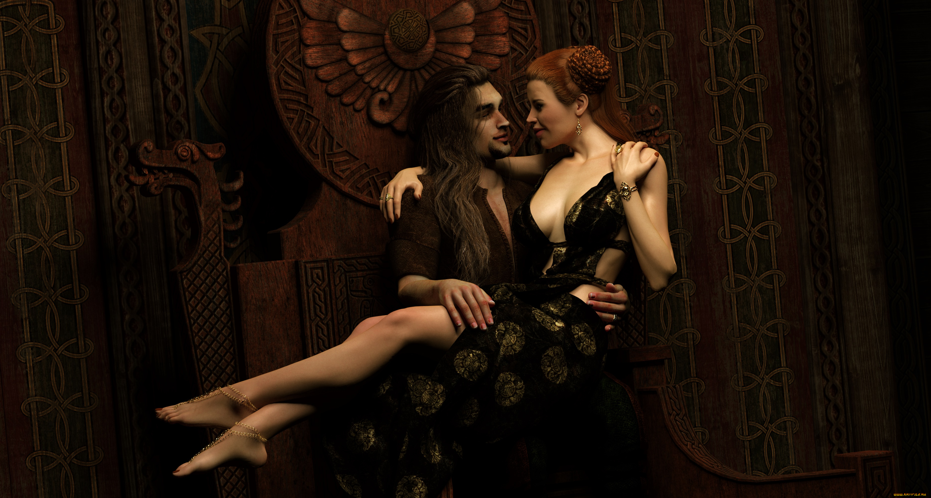 3д, графика, реализм, , realism, парень, фон, взгляд, девушка