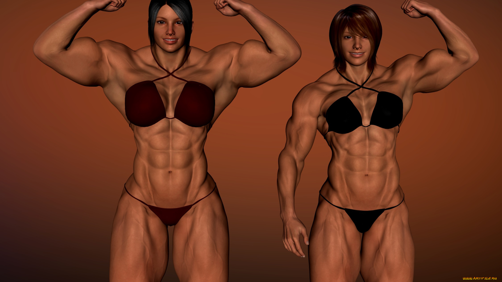 3д, графика, люди, , people, девушки, взгляд, фон