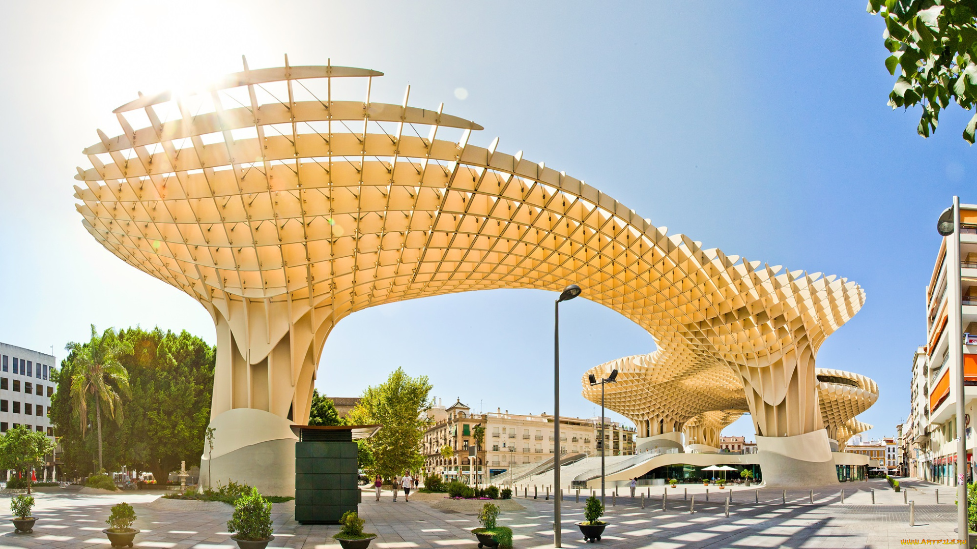 города, -, здания, , дома, испани, необычное, здание, метрополь, парасоль, севилья