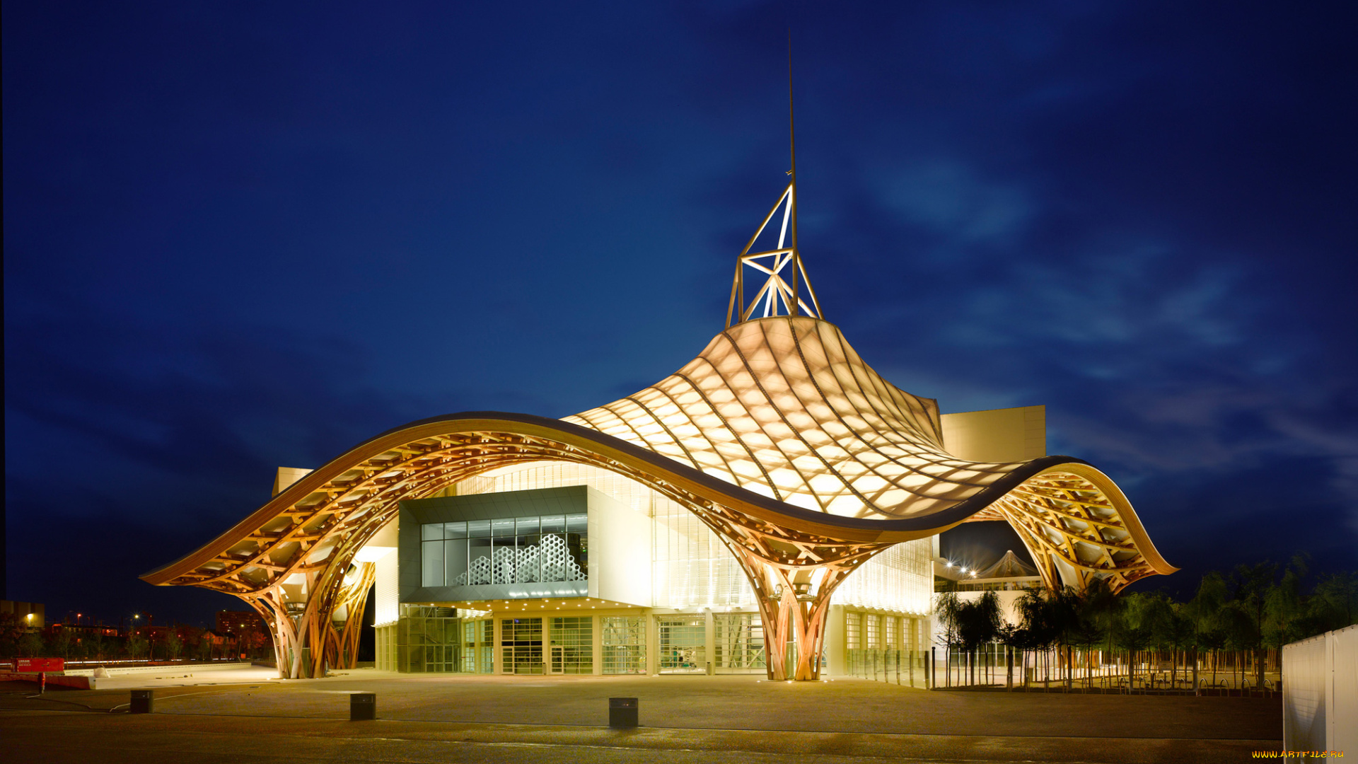 города, -, здания, , дома, современный, центр, помпиду, франция, город, мец