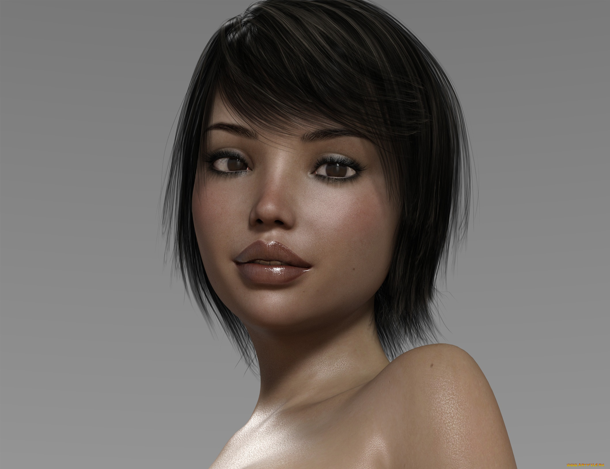 3д, графика, портрет, , portraits, девушка, взгляд, фон