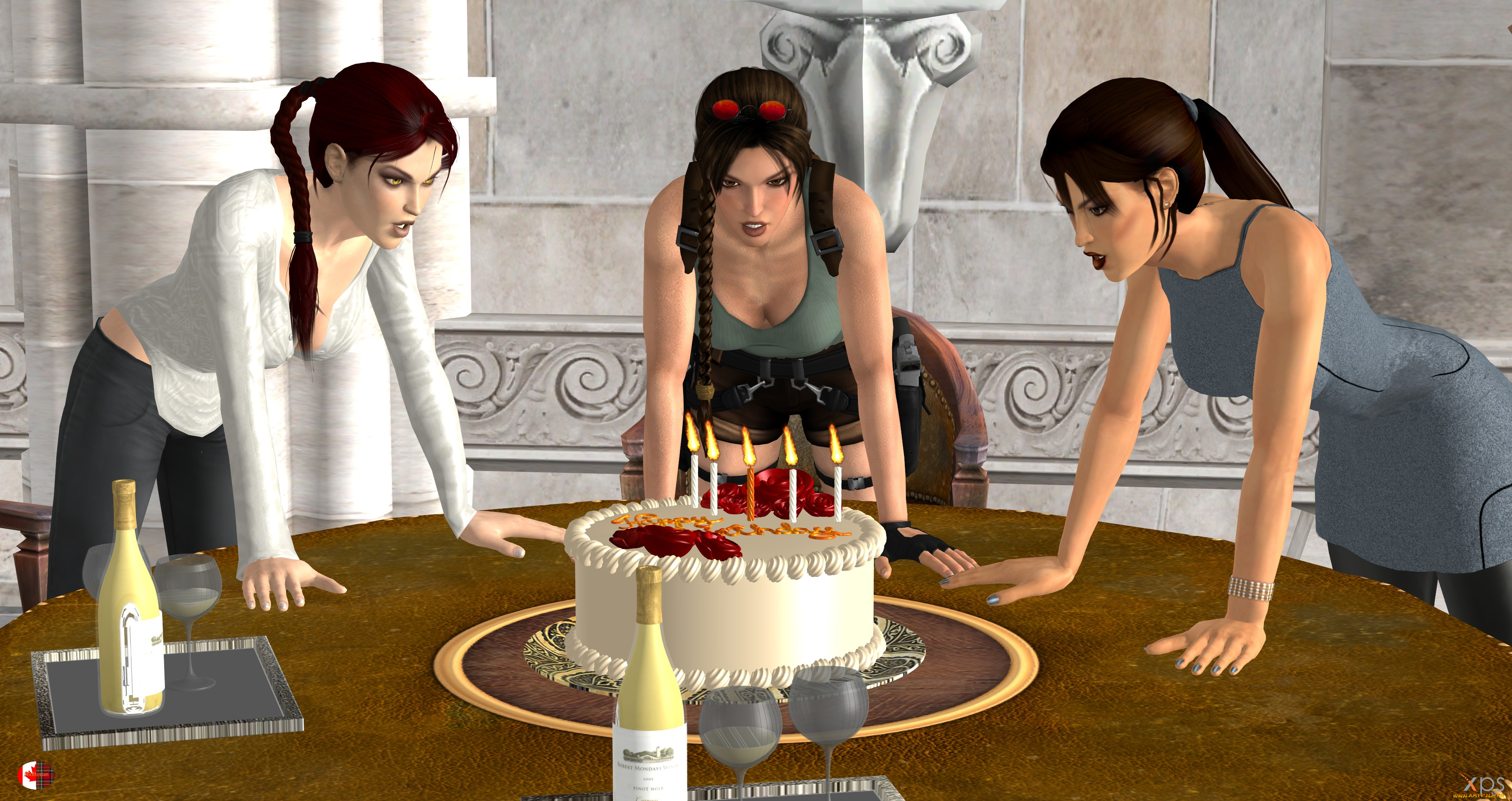 3д, графика, праздники, , holidays, взгляд, девушки, фон