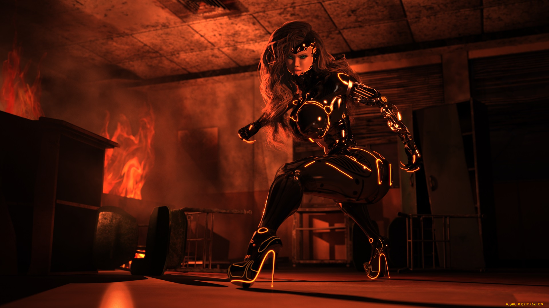 3д, графика, фантазия, , fantasy, взгляд, девушка, фон