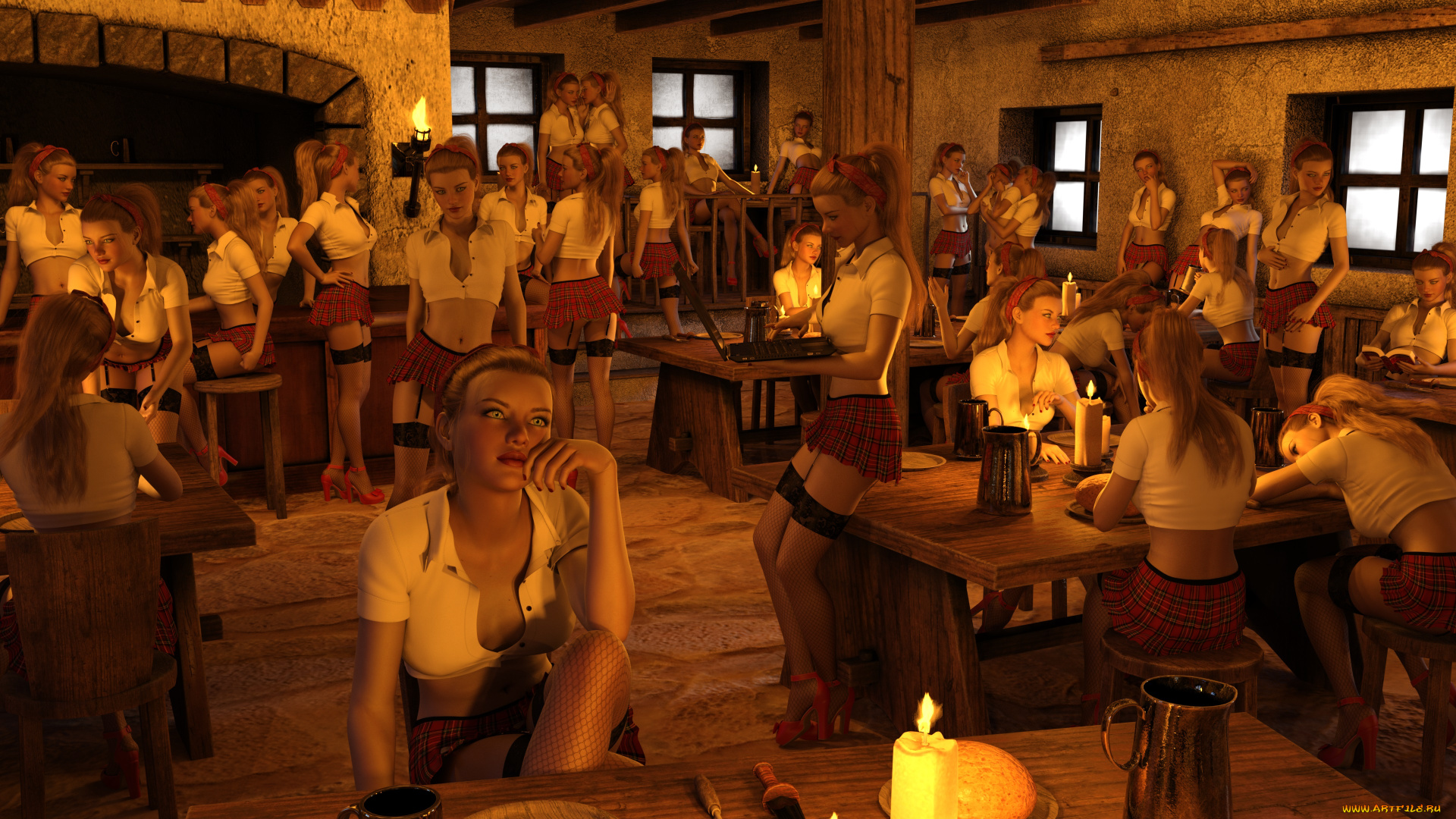 3д, графика, люди, , people, фон, взгляд, девушки