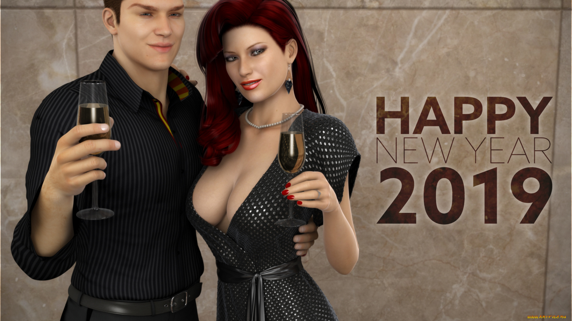 3д, графика, праздники, , holidays, фон, взгляд, девушка