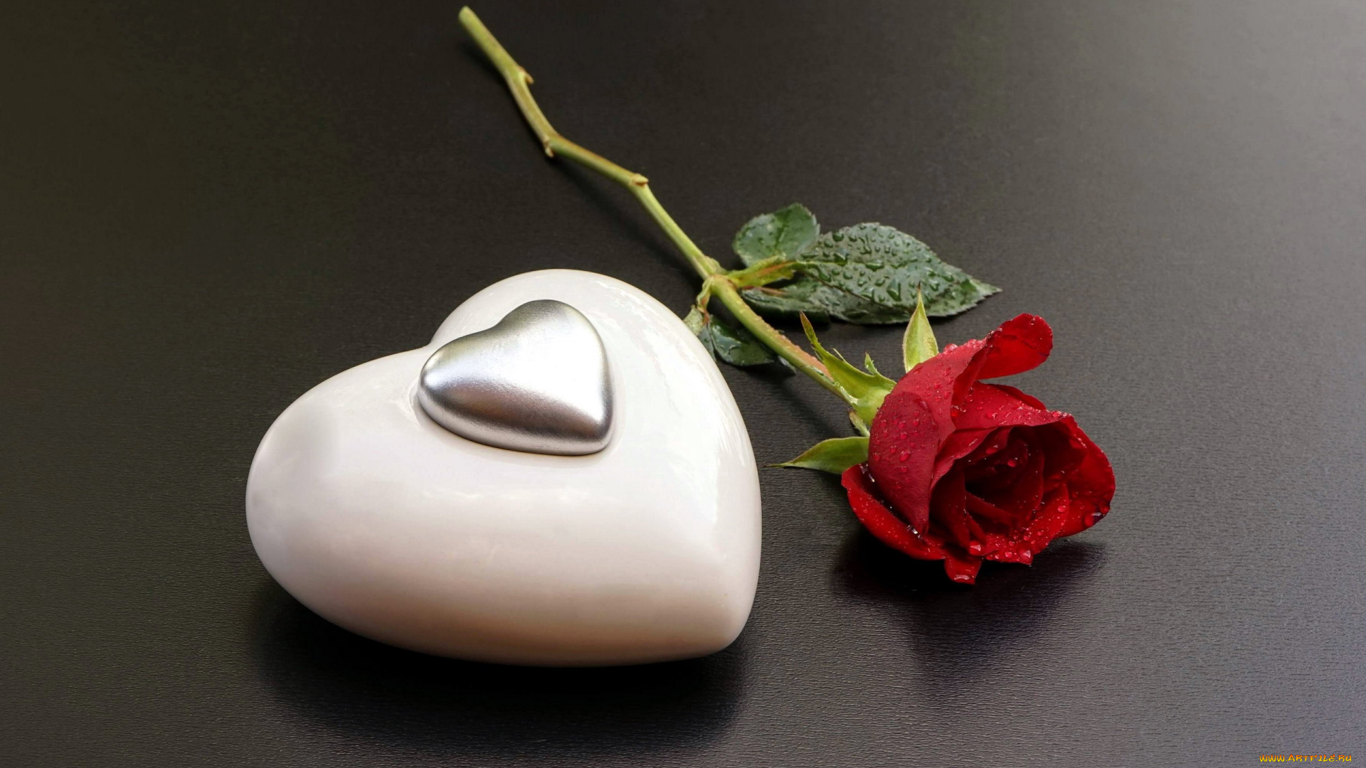 праздничные, день, святого, валентина, , сердечки, , любовь, сердце, роза, бутон