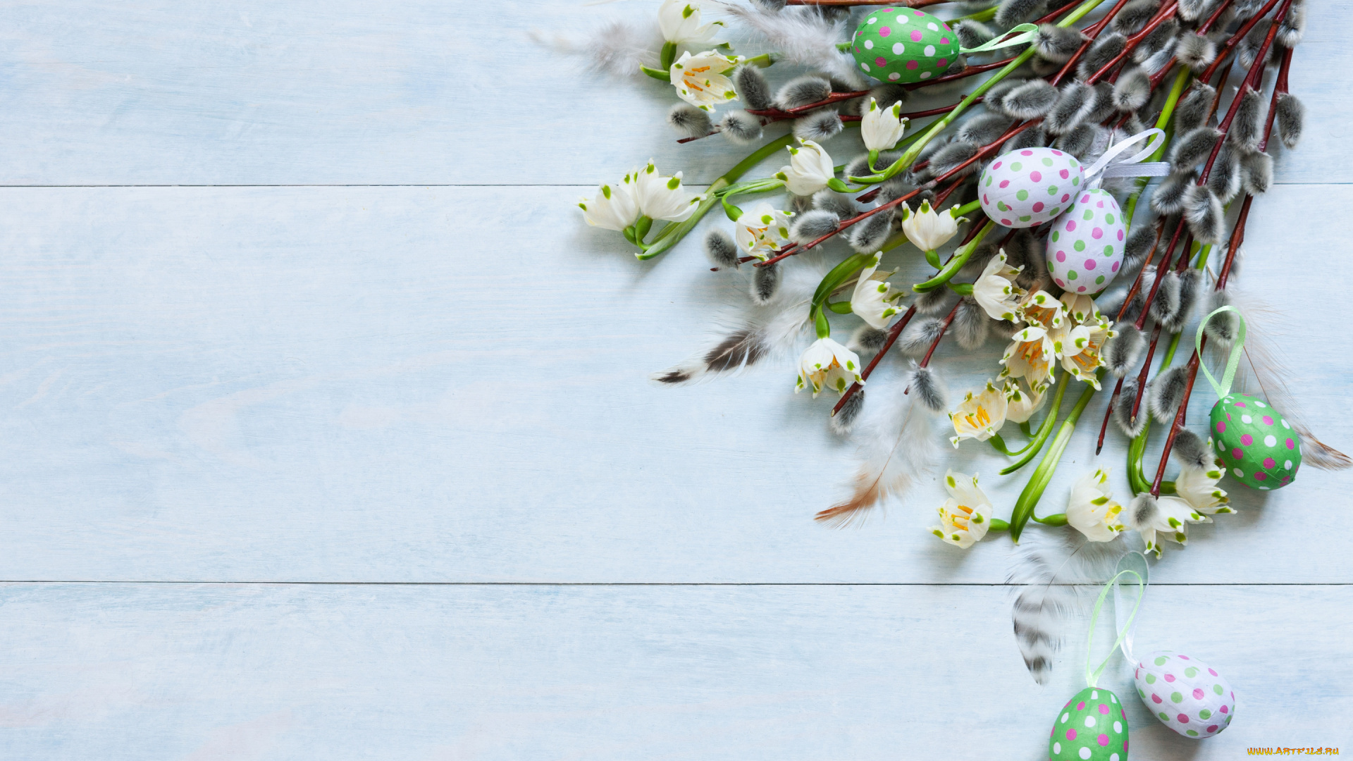 праздничные, пасха, цветы, яйца, colorful, happy, wood, верба, flowers, easter, eggs, decoration