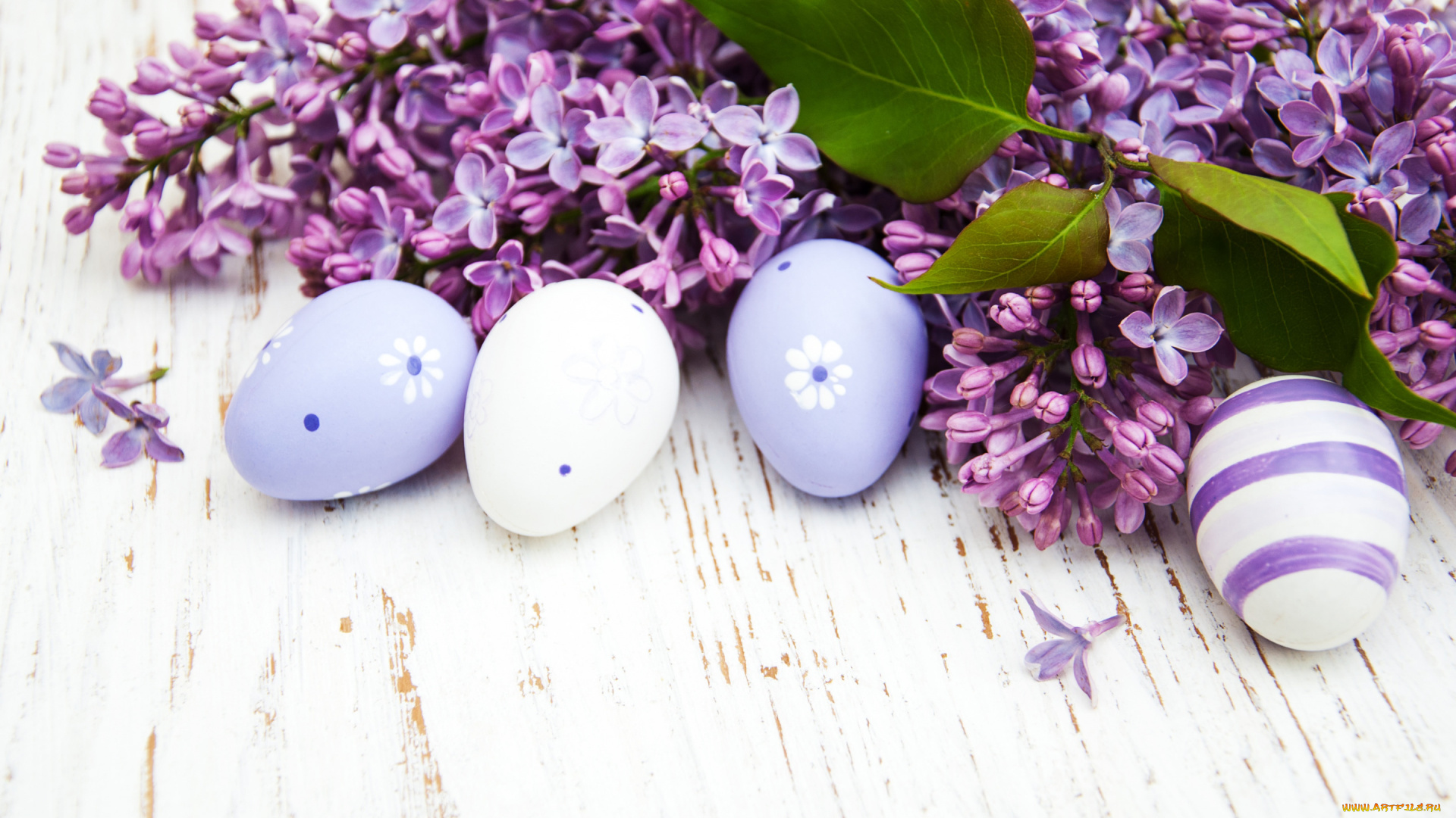 праздничные, пасха, ветки, яйца, весна, сирень, композиция