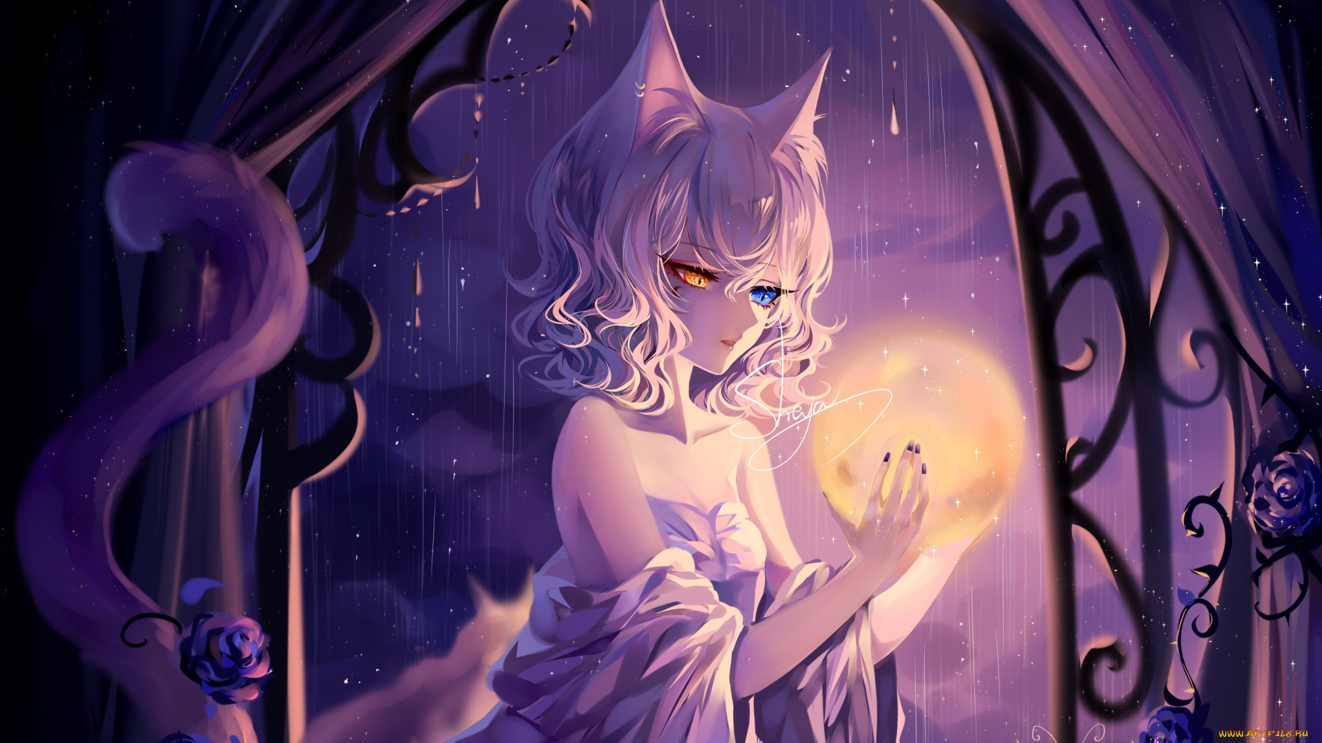 sheya, аниме, животные, , существа, девушка