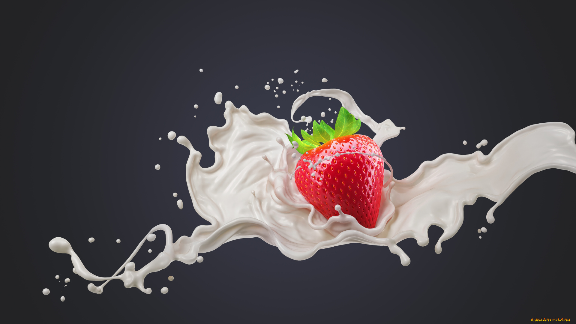 векторная, графика, еда, , food, фон, всплеск, молоко, клубника