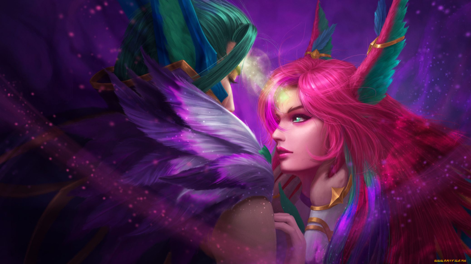 видео, игры, league, of, legends, rakan, xayah, пара