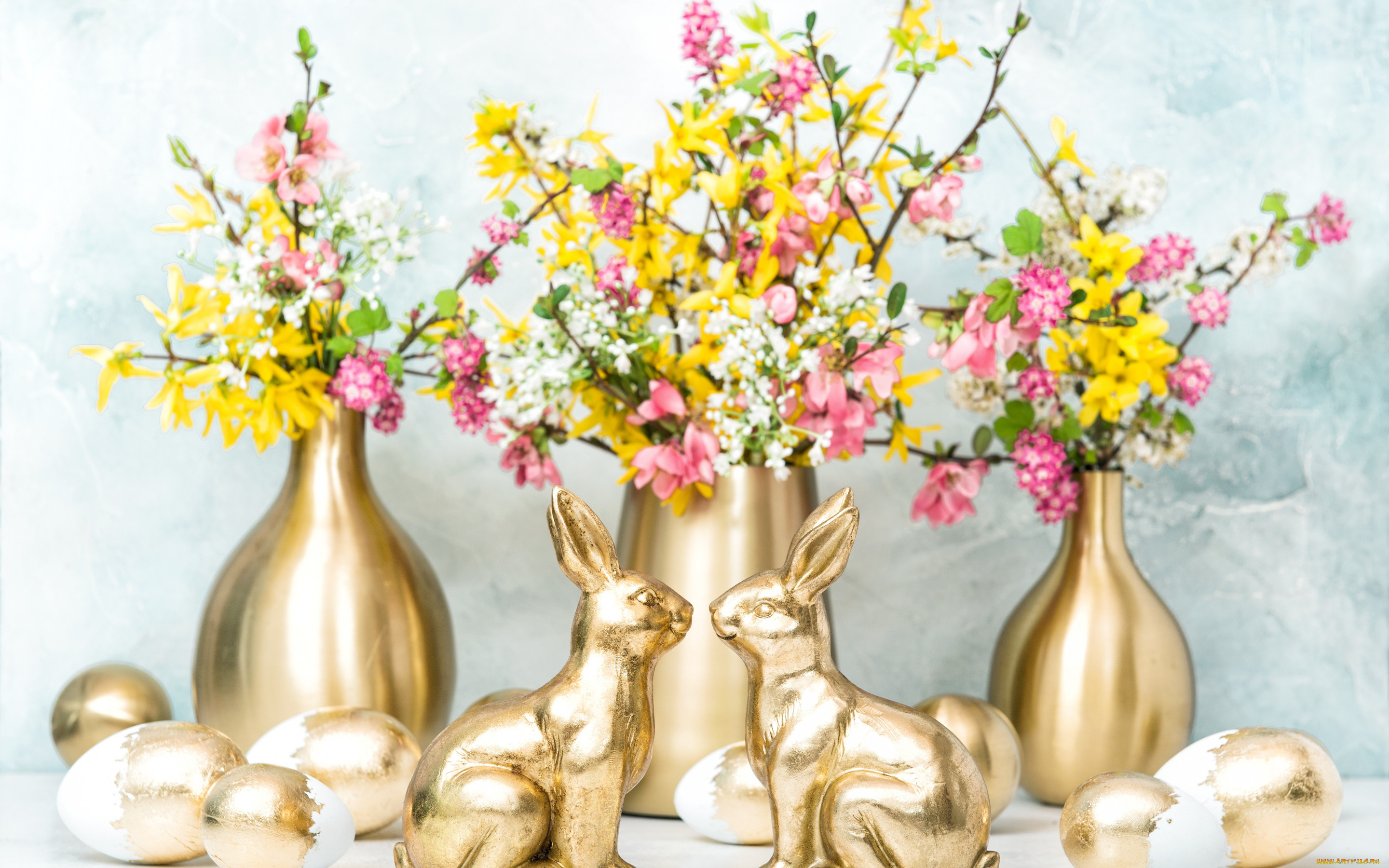 праздничные, пасха, цветы, композиция, пасхальный, зайчик