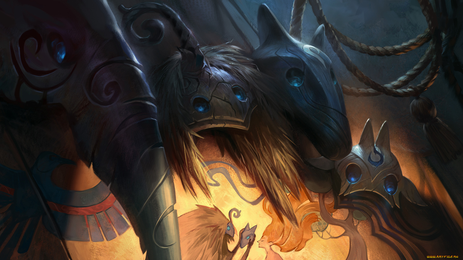 видео, игры, league, of, legends, kindred, существа, маски