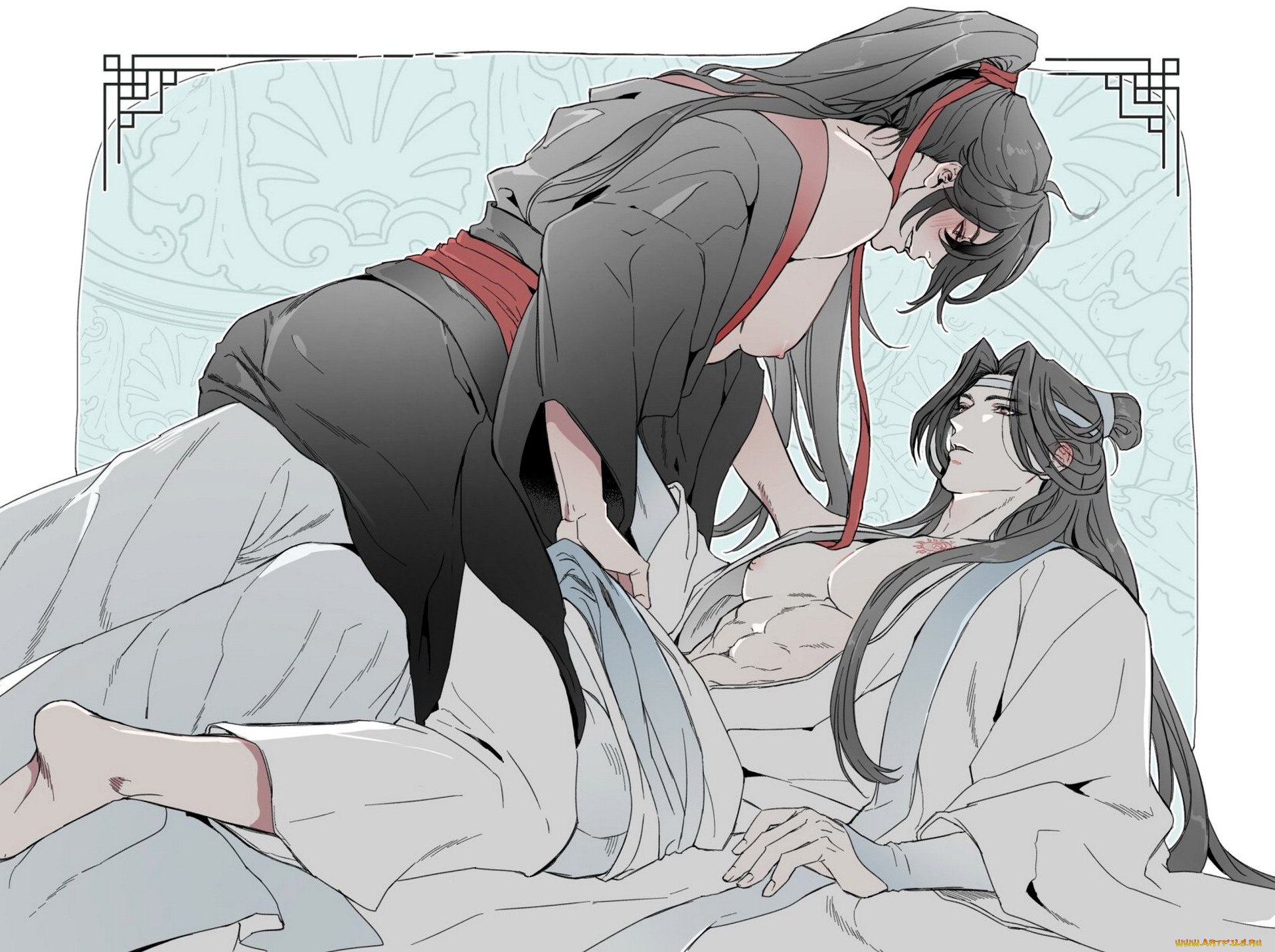 аниме, mo, dao, zu, shi, вэй, усянь, лань, ванцзи, постель