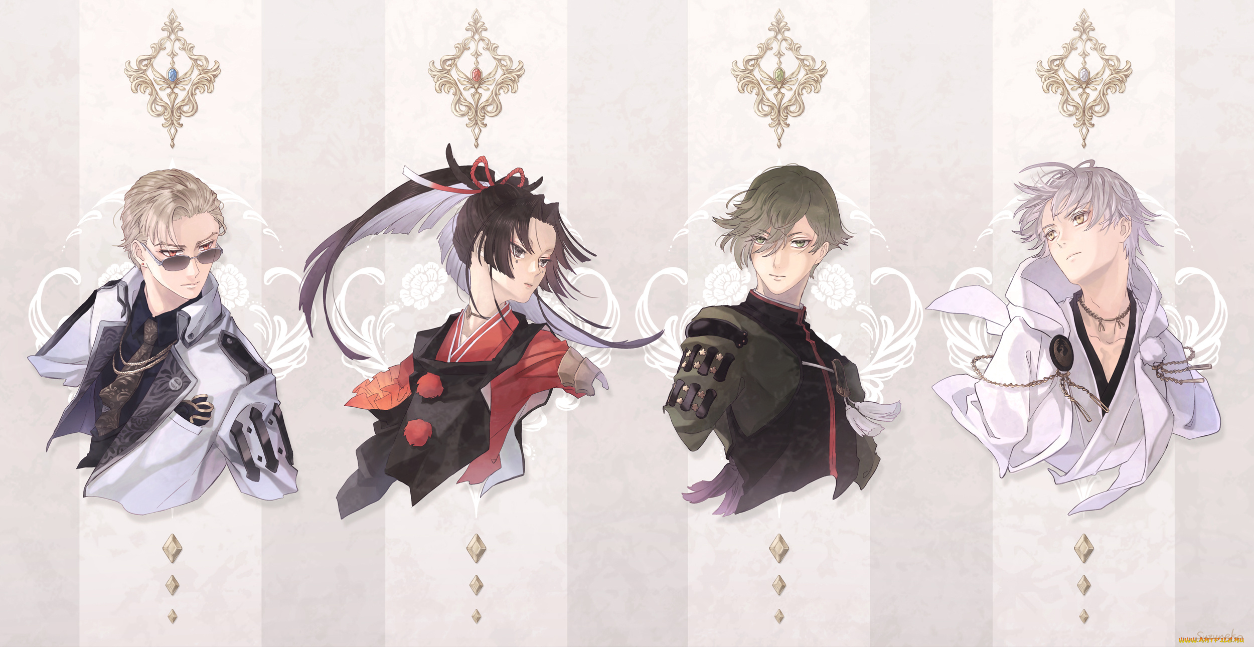 аниме, touken, ranbu, танец, мечей