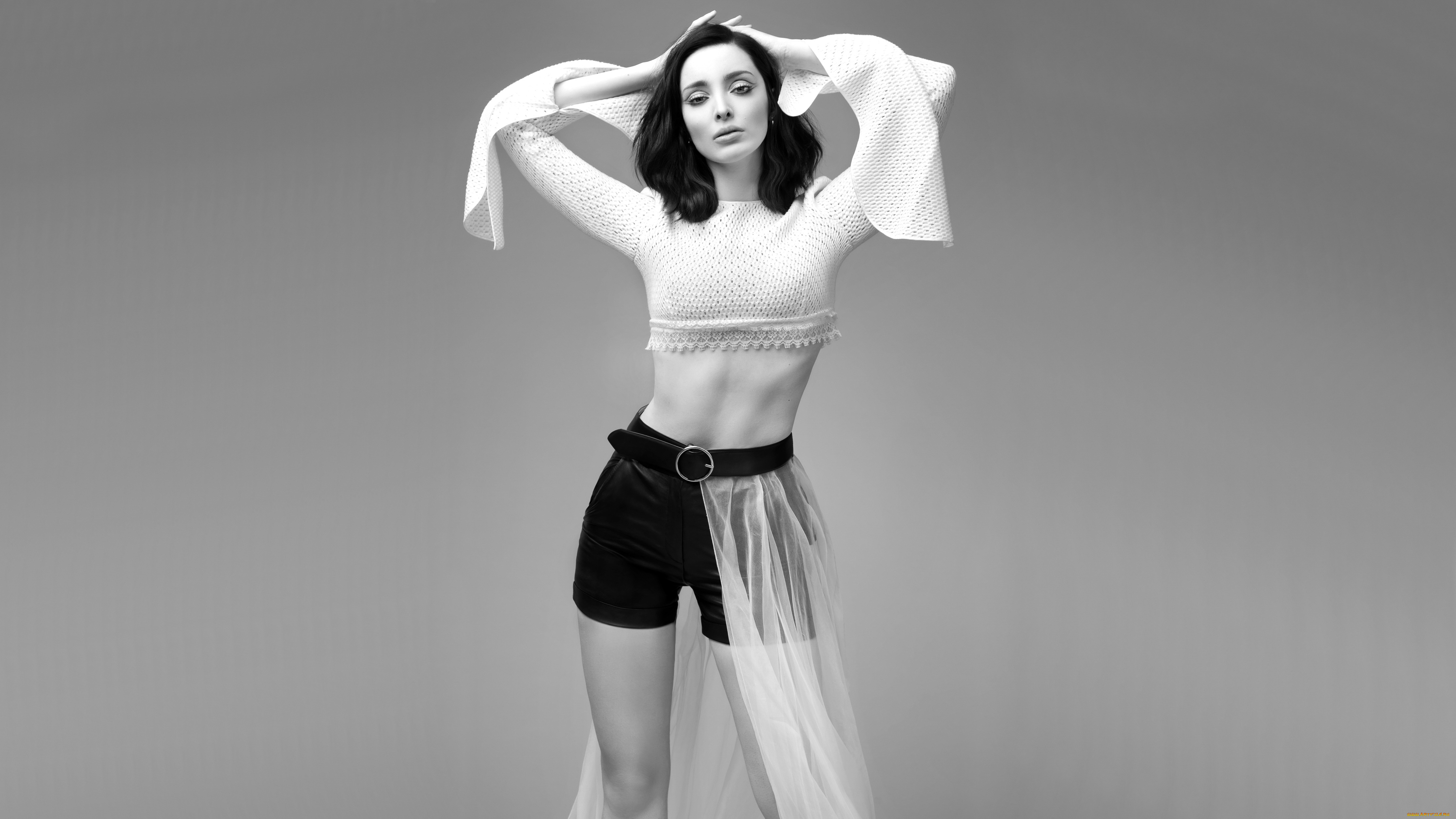 девушки, emma, dumont, актриса, черно-белая, топ, шорты