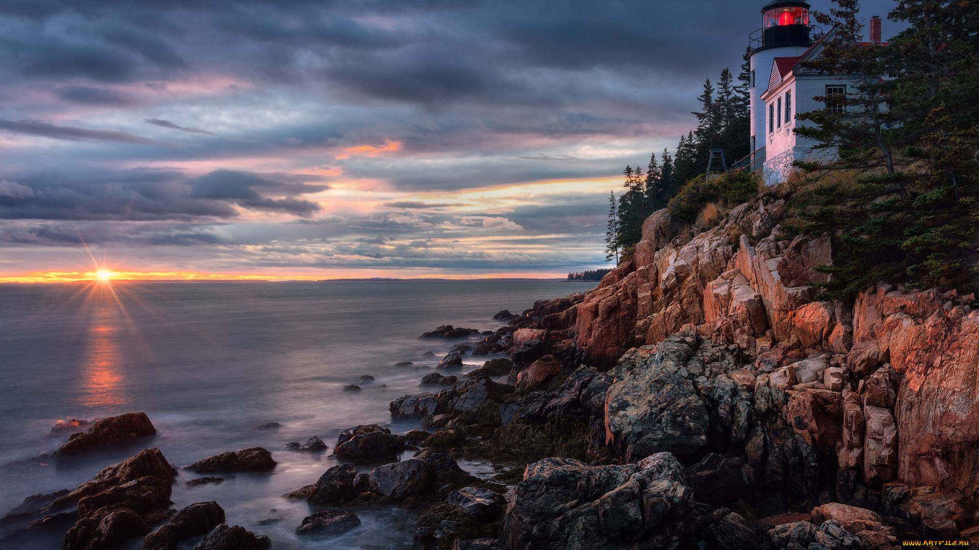 bass, harbor, head, light, maine, природа, маяки, bass, harbor, head, light