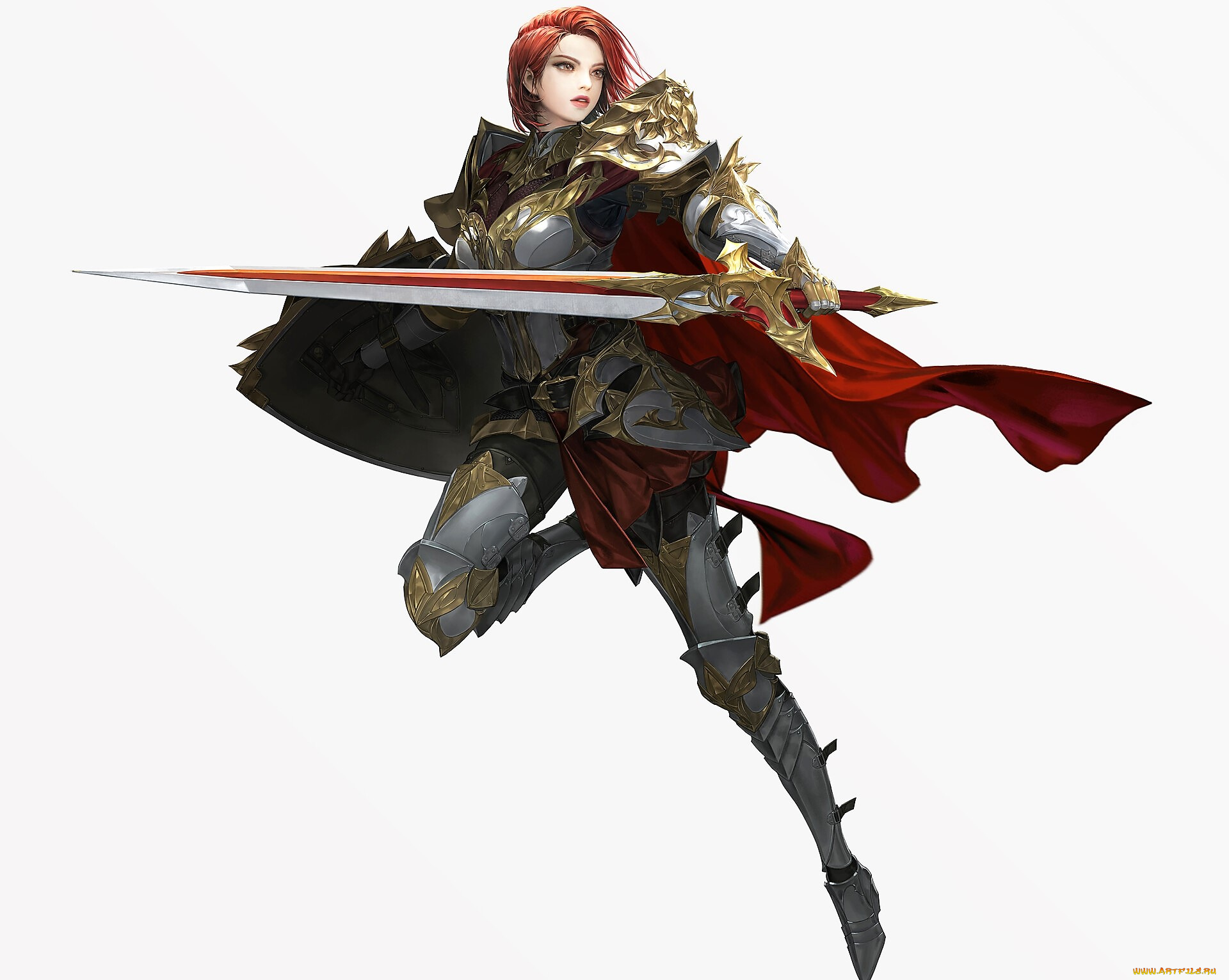 r2m, видео, игры, ---другое, девушка, меч, плащ, щит